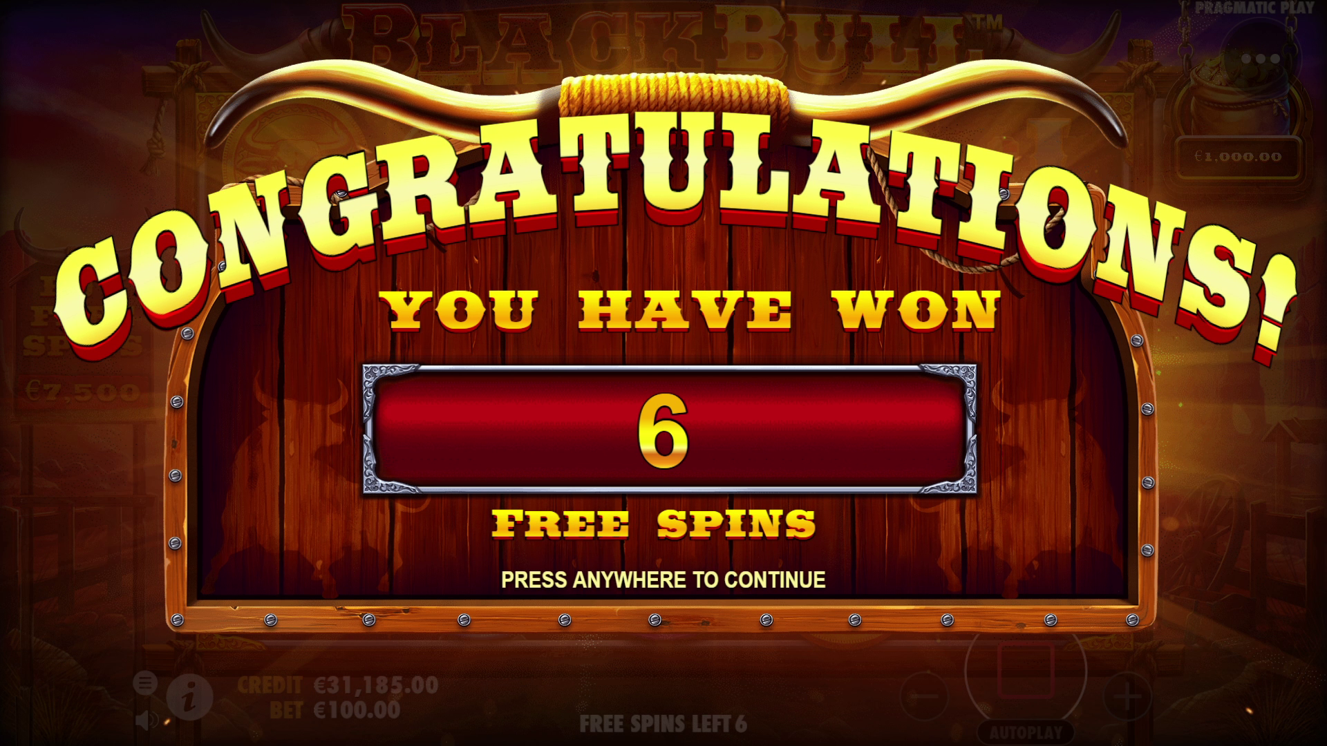 Black Bull - Free spins 2