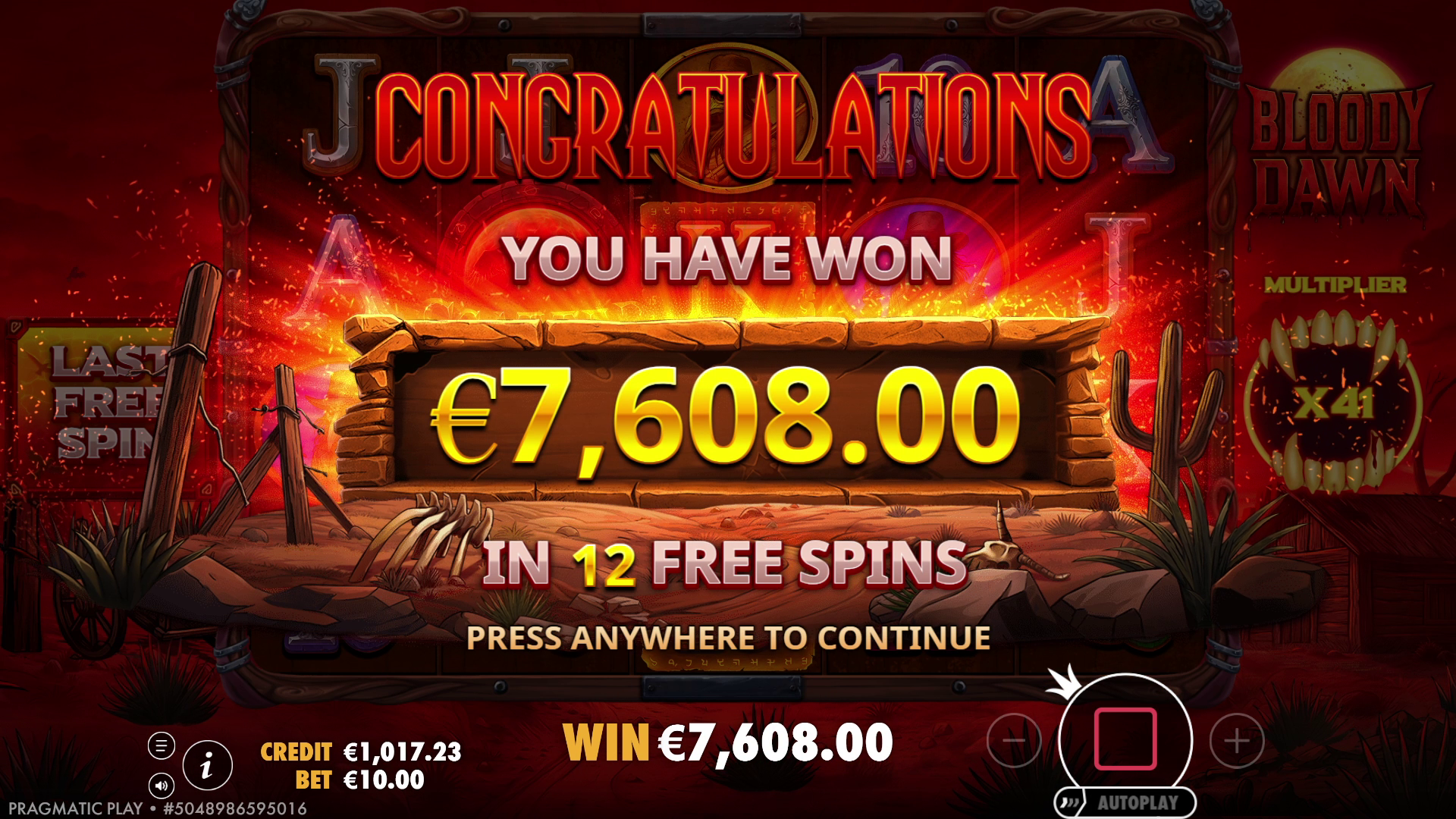 Bloody Dawn - Free spins 3
