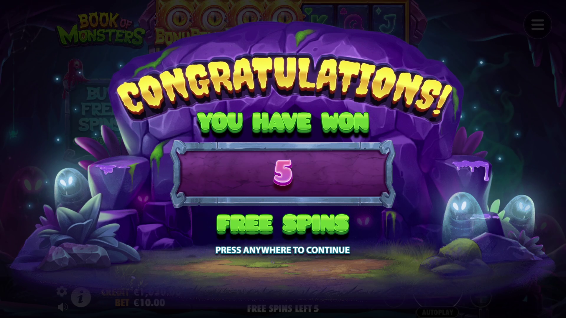 Book of Monsters - Free spins 3