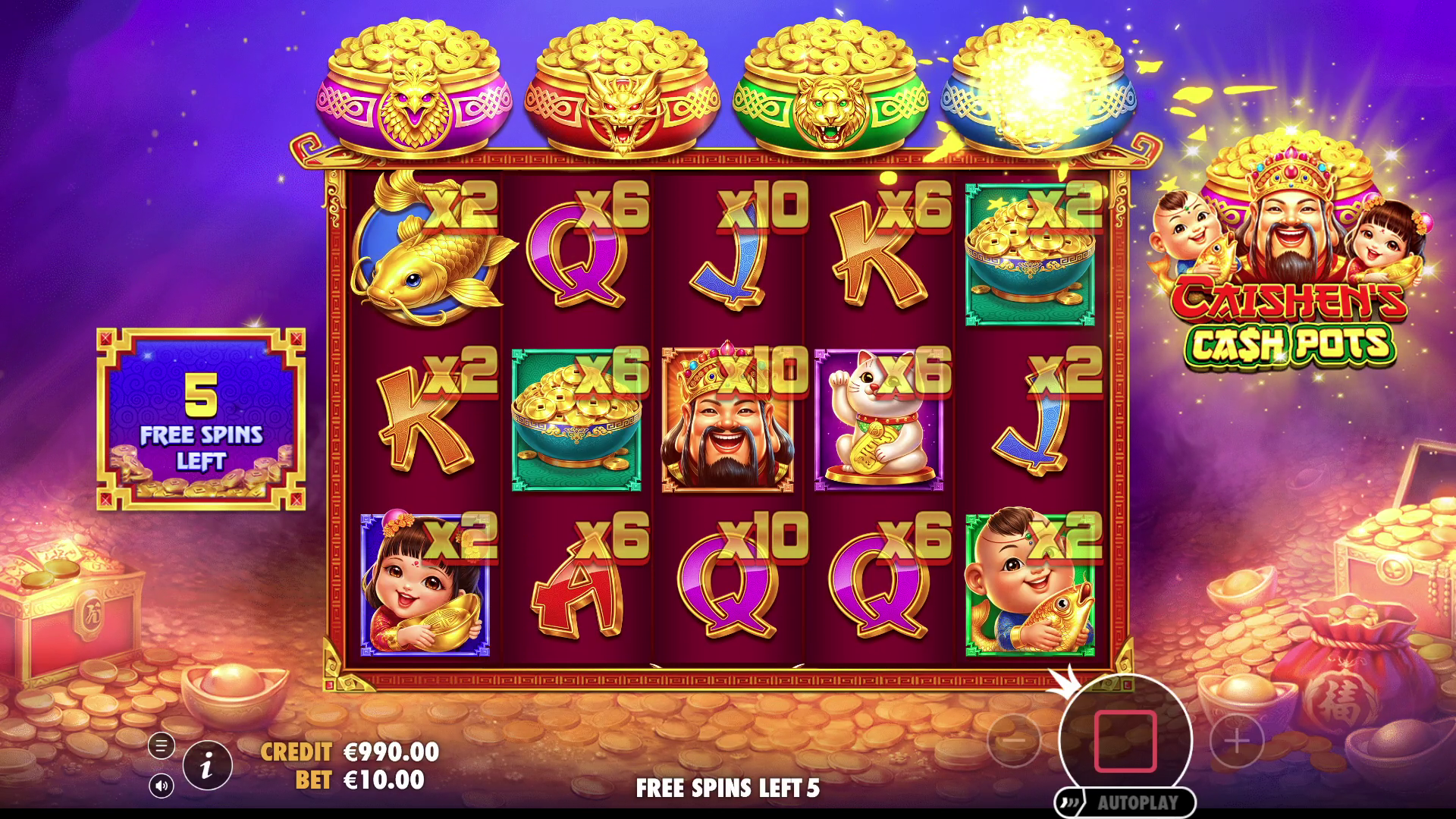 Caishen’s Cash Pots - Free spins 3