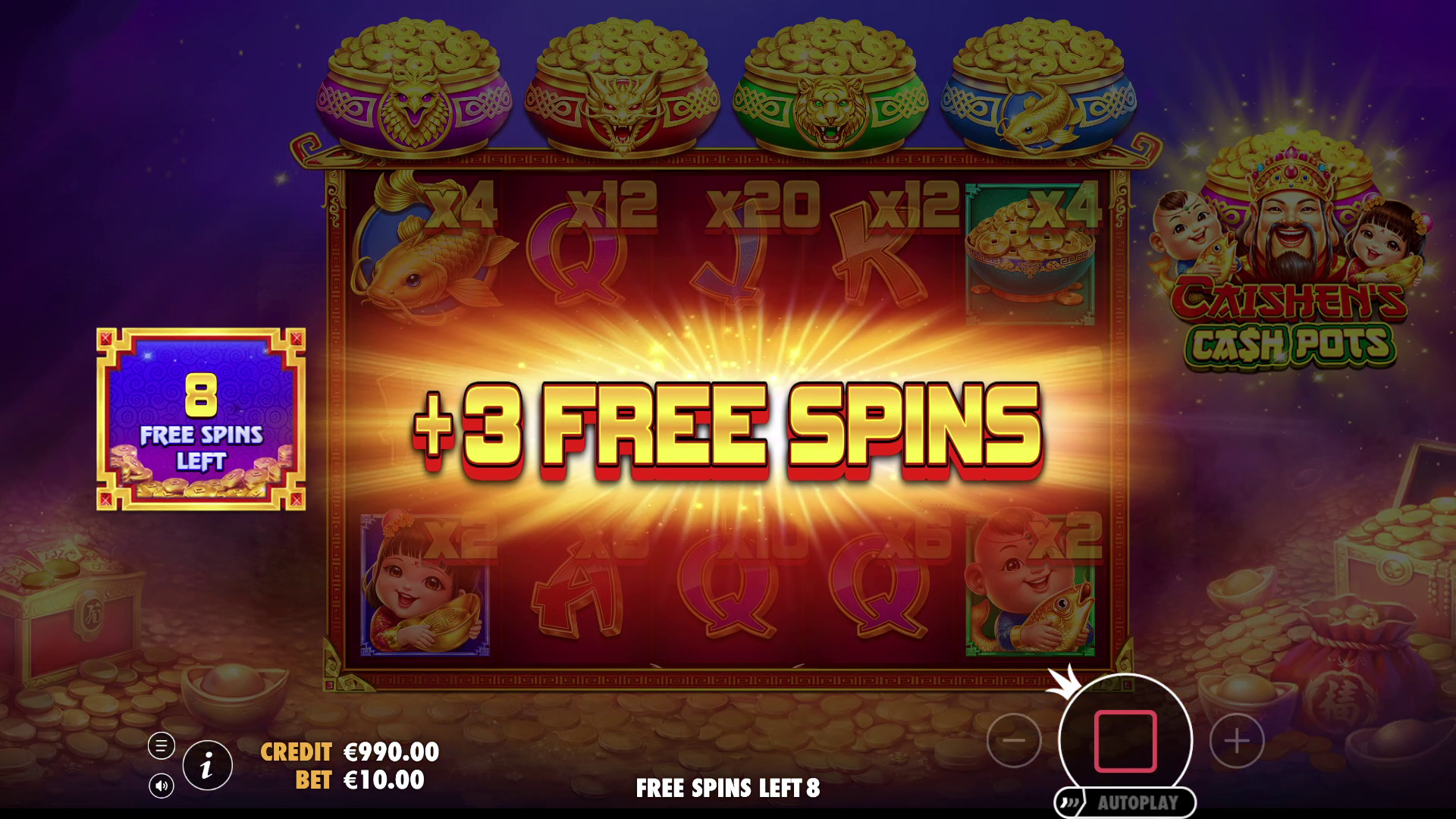 Caishen’s Cash Pots - Free spins 4