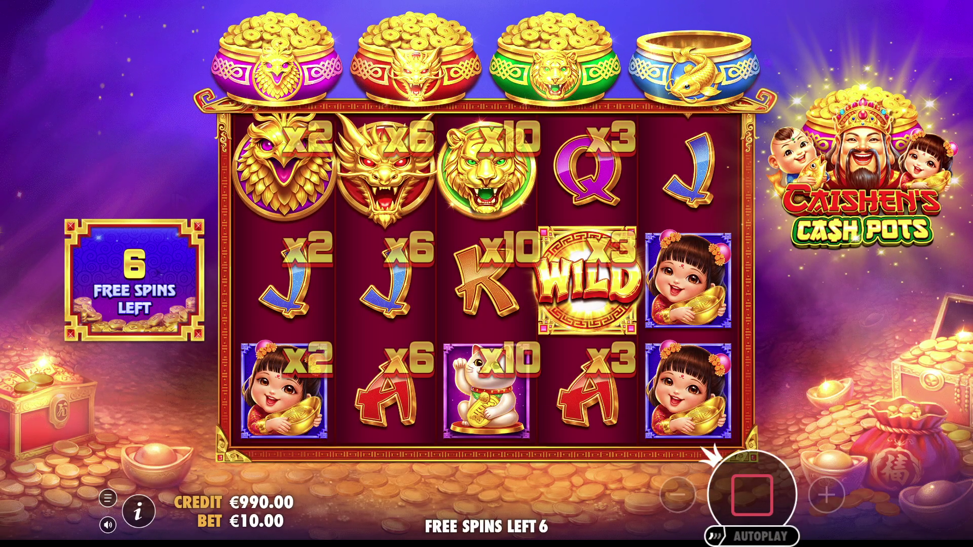Caishen’s Cash Pots - Free spins 5