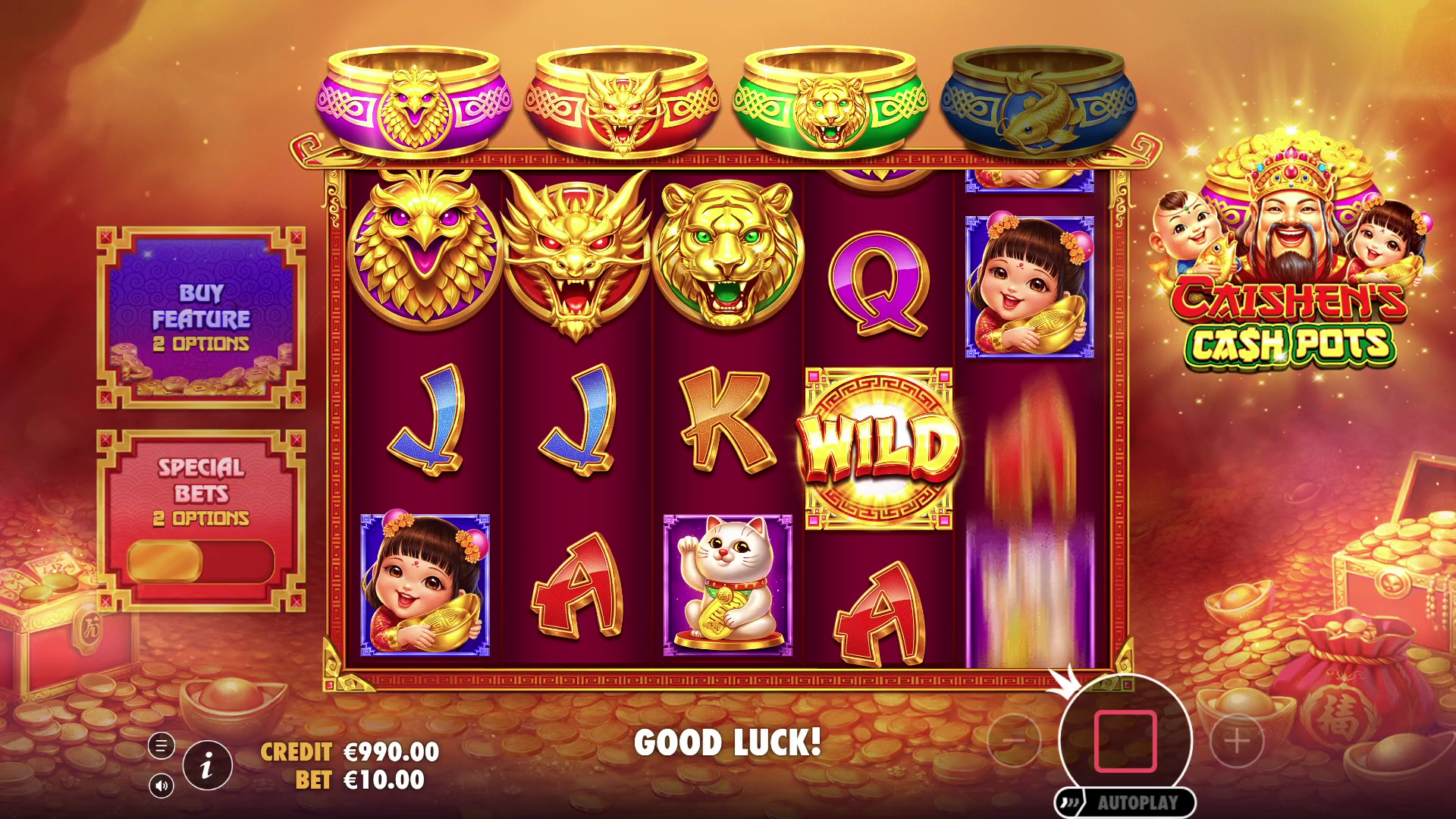 Caishen’s Cash Pots - Free spins 6