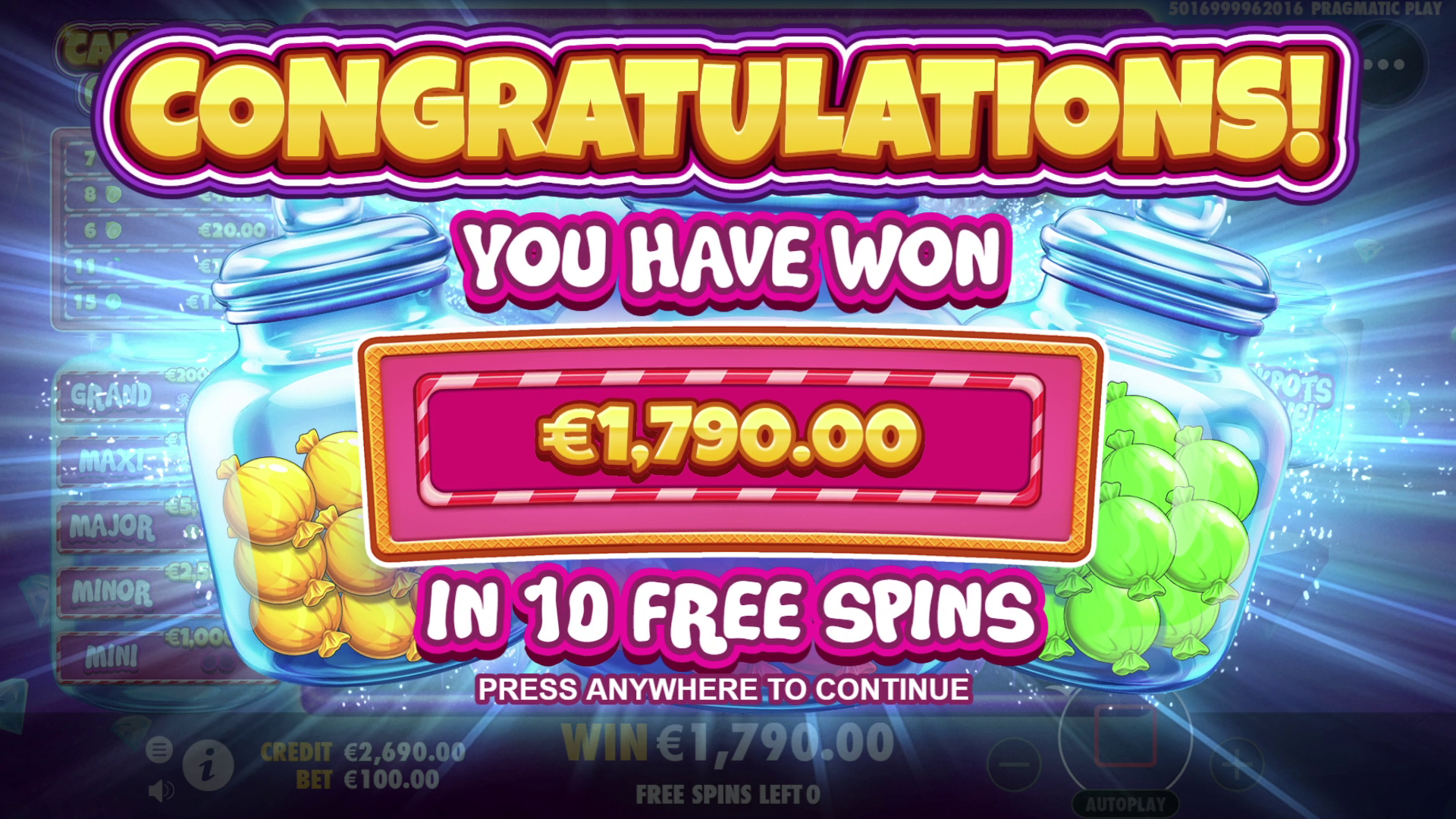 Candy Jar Clusters - Free spins 1