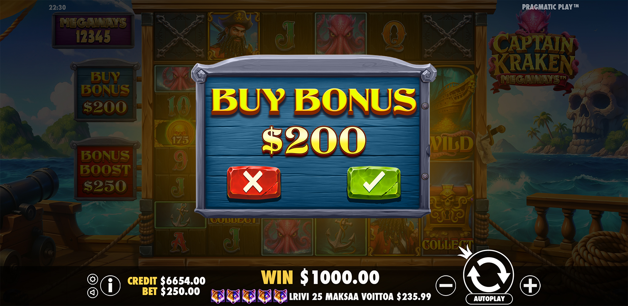 Captain Kraken Megaways - Buy bonus 1