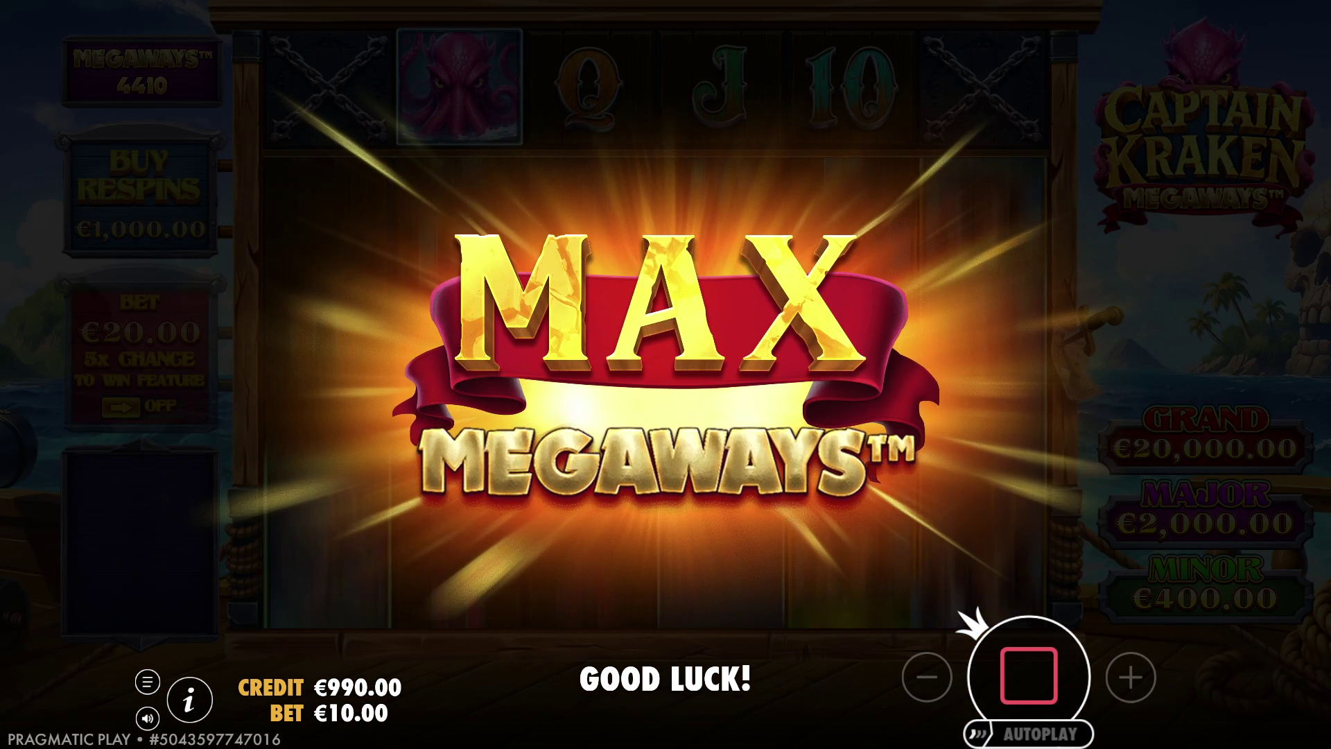 Captain Kraken Megaways - Big win 13