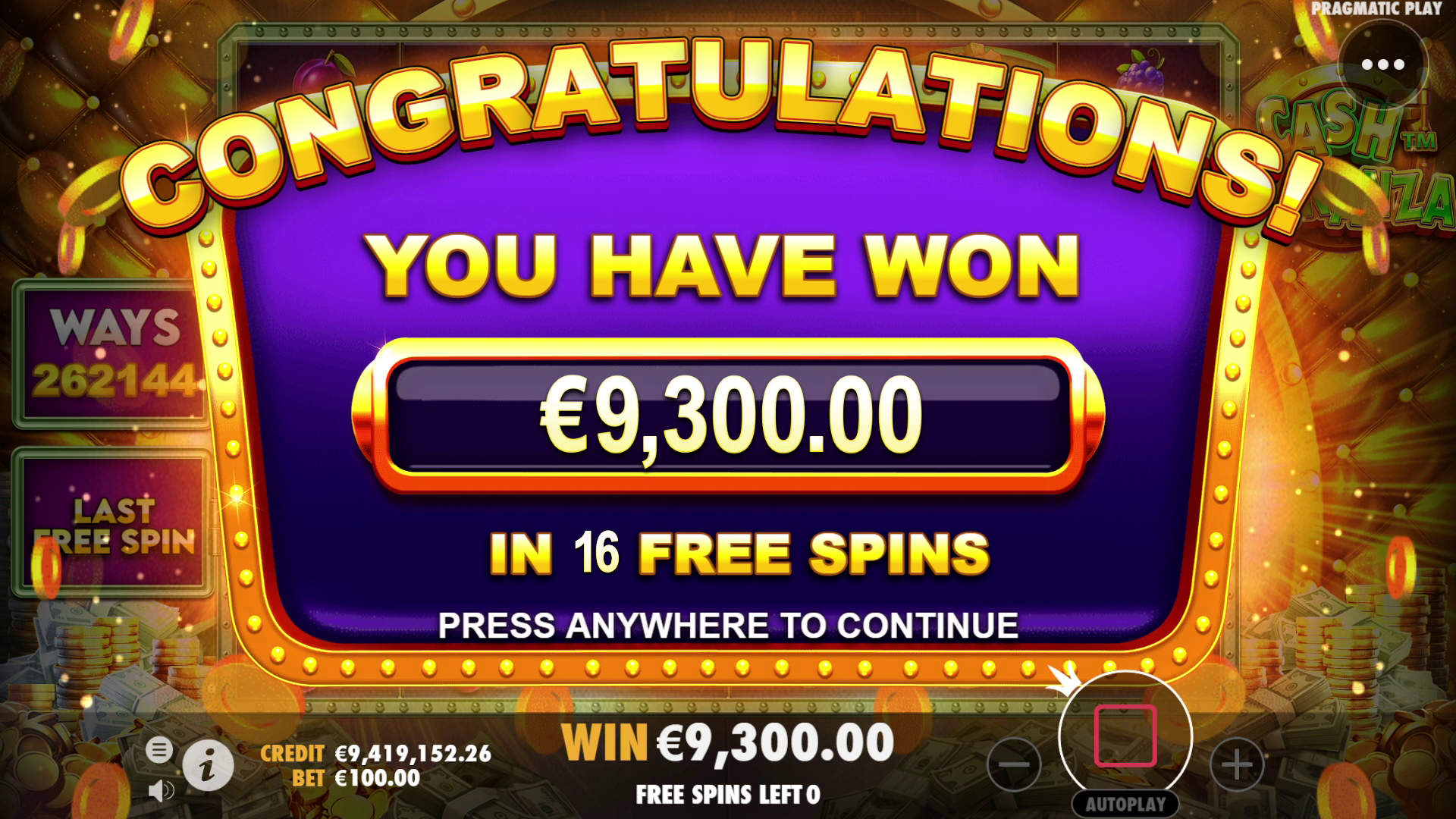 Cash Bonanza - Free spins 3
