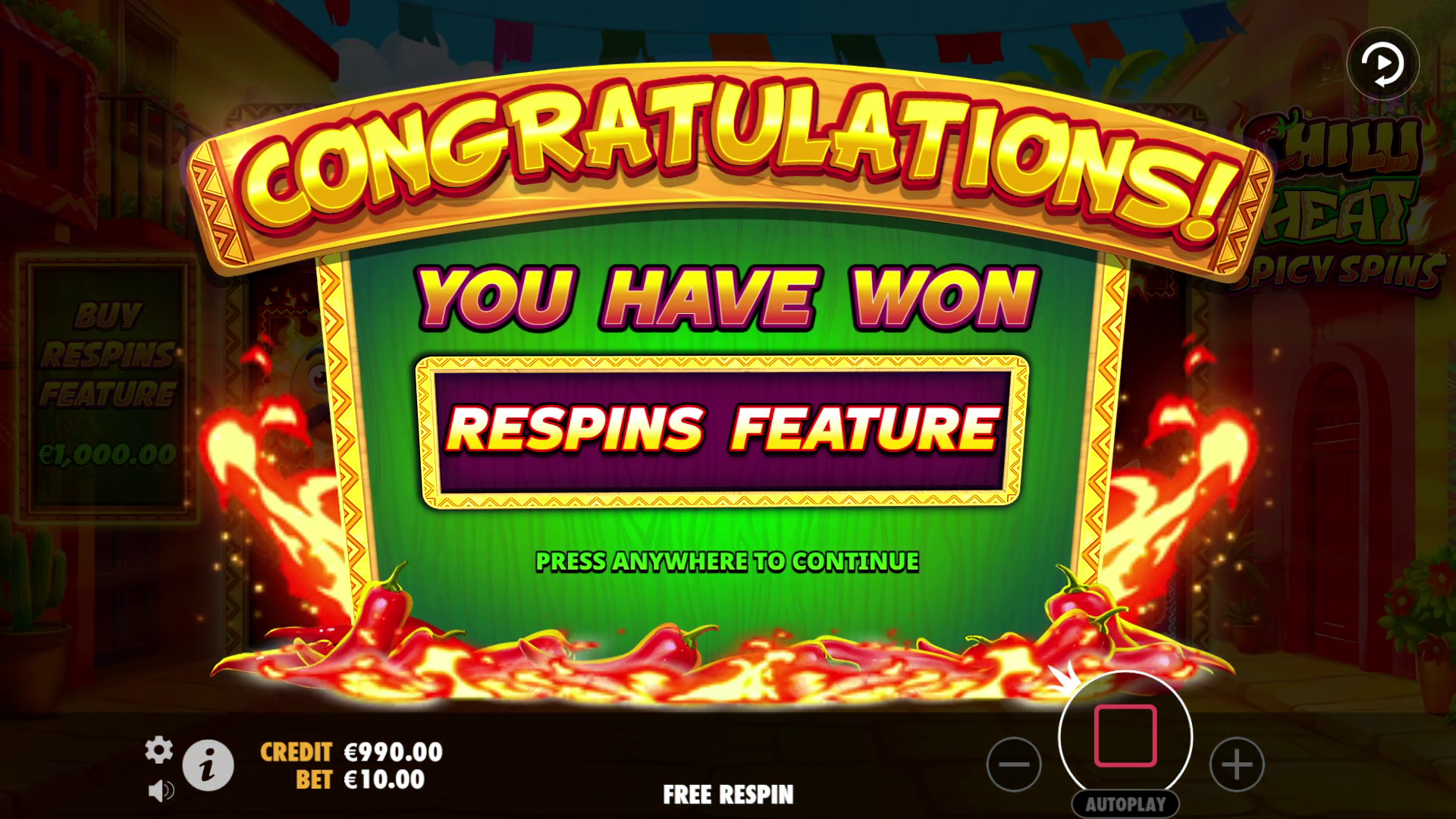 Chilli Heat Spicy Spins - Free spins 5