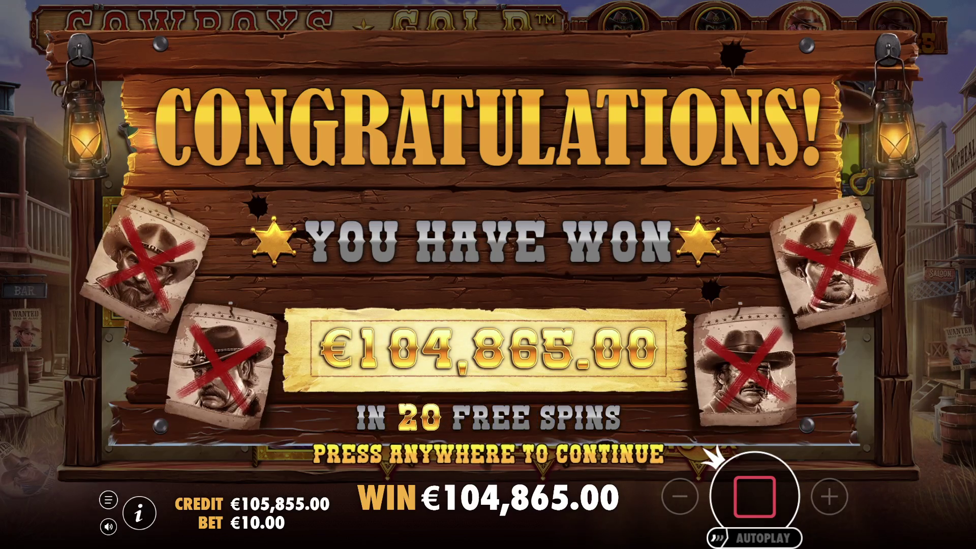 Cowboys Gold - Free spins 1