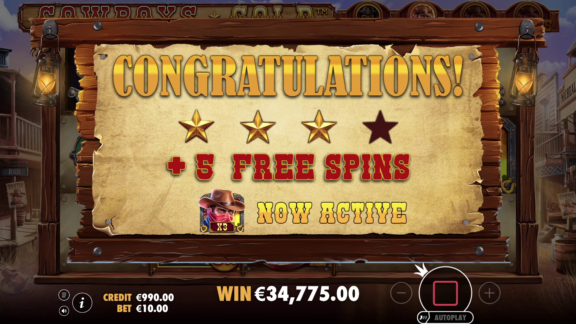 Cowboys Gold - Free spins 3