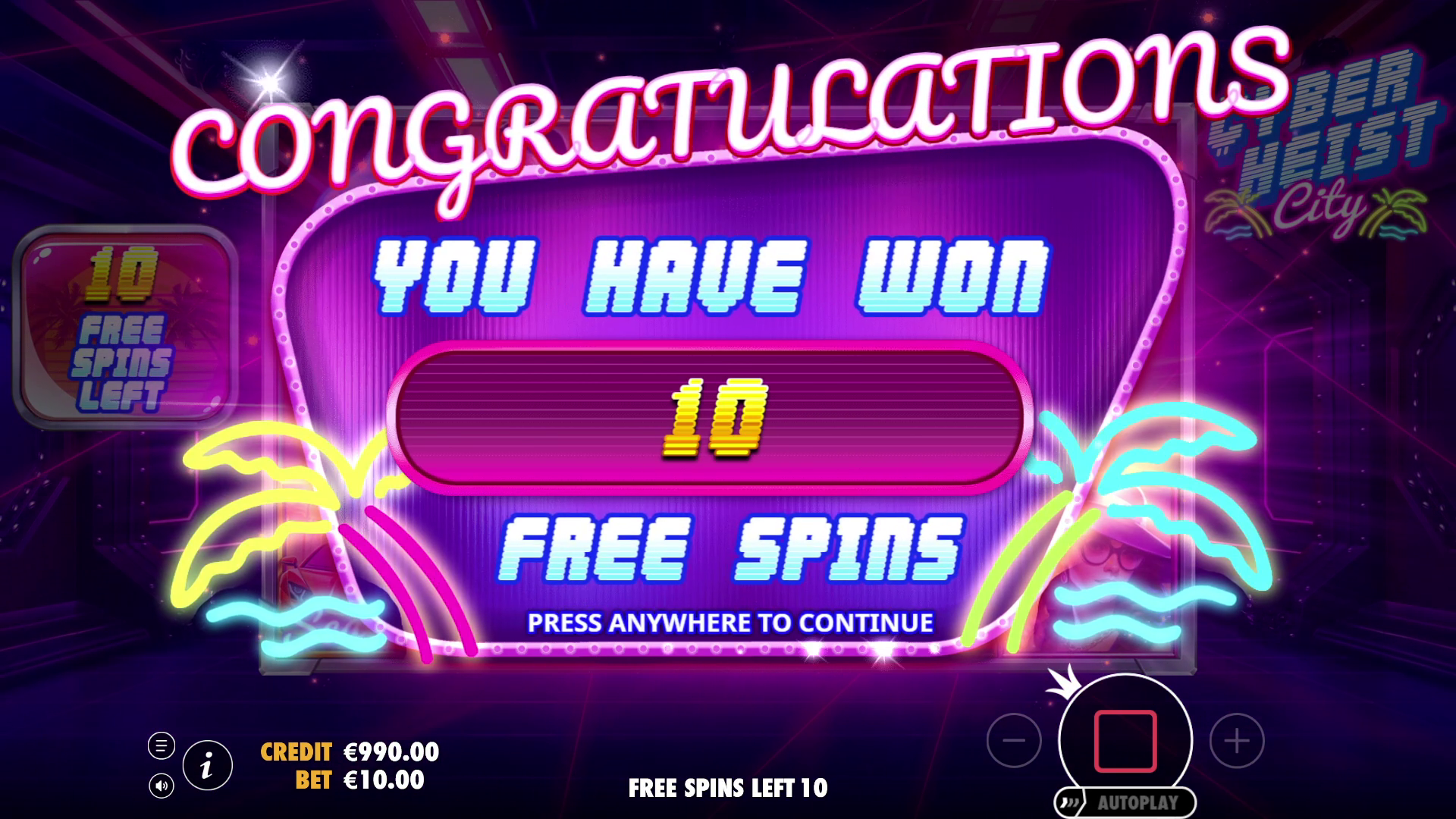 Cyberheist City - Free spins 2