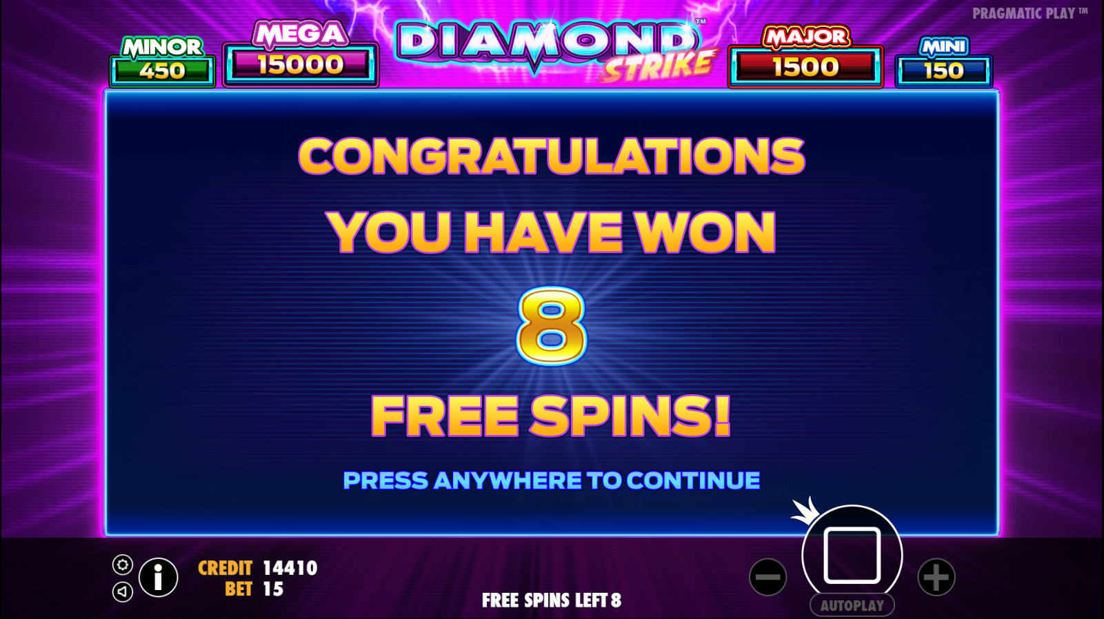 Diamond Strike - Free spins 10