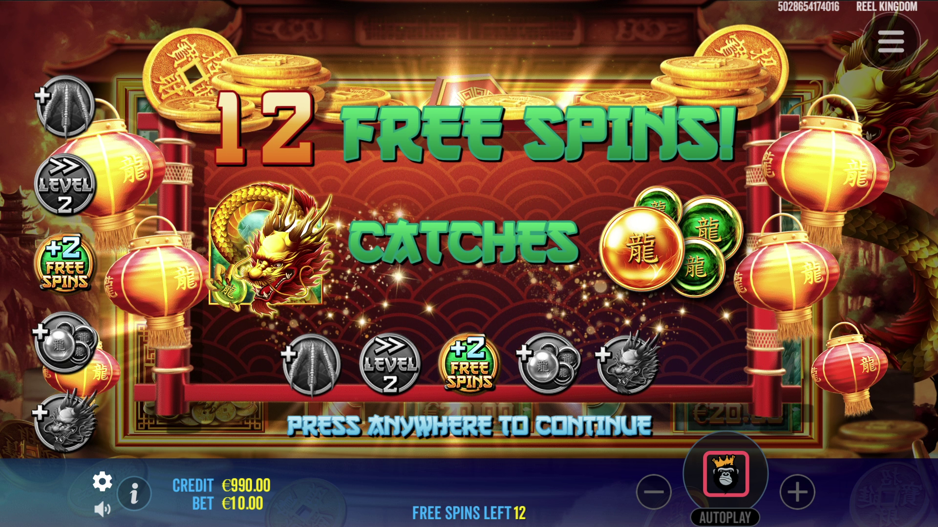 Dragon Gold 88 - Free spins 3
