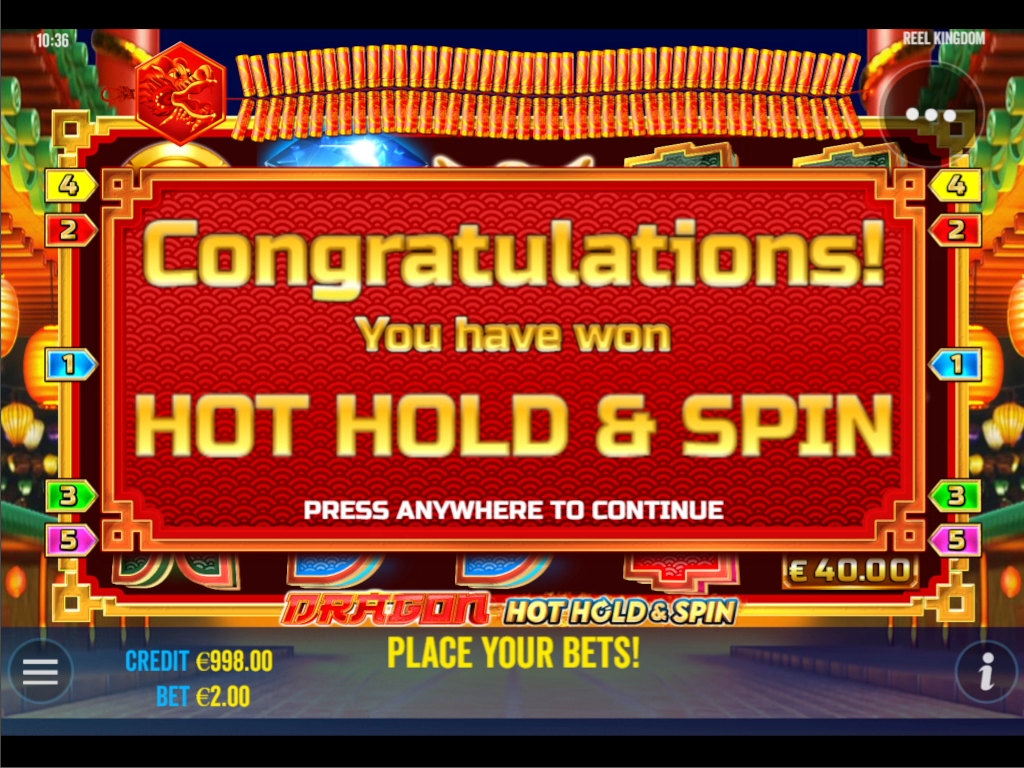 Dragon Hot Hold & Spin - Free spins 1