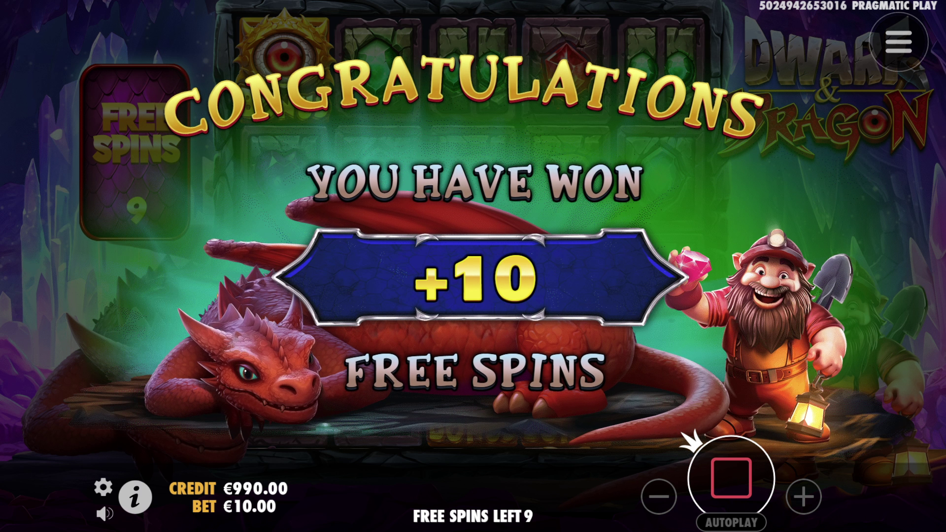 Dwarf & Dragon - Free spins 3