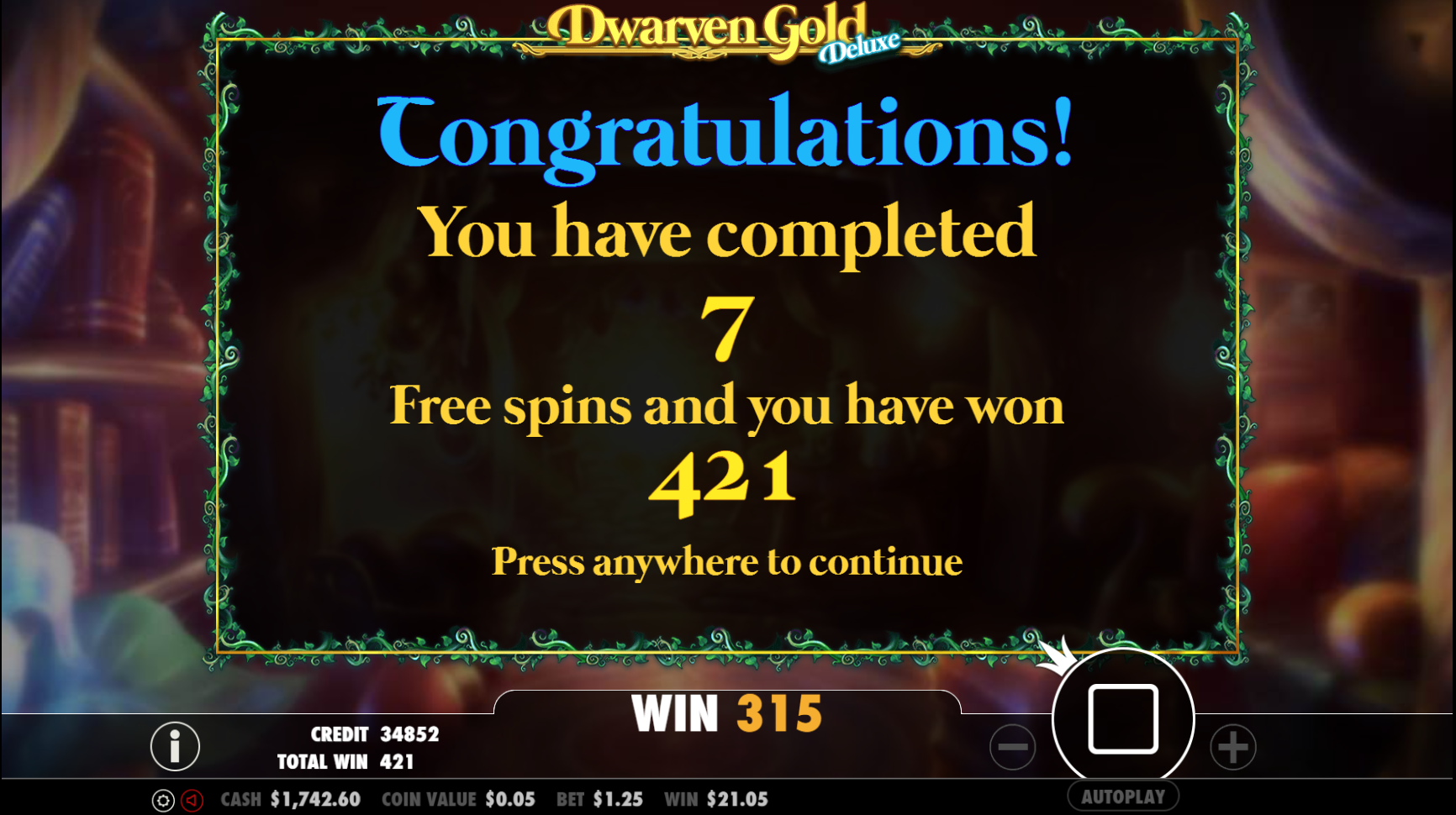 Dwarven Gold Deluxe - Free spins 1