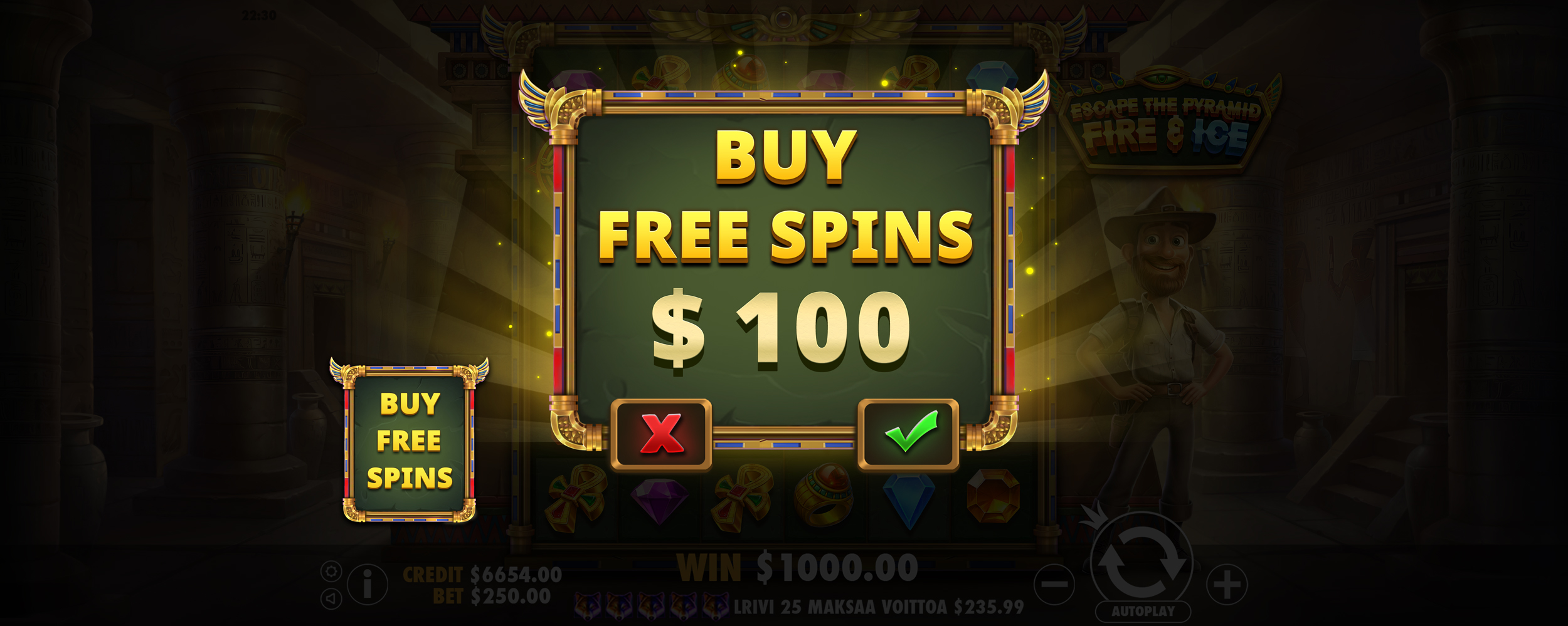 Escape the Pyramid - Fire & Ice - Free spins 2