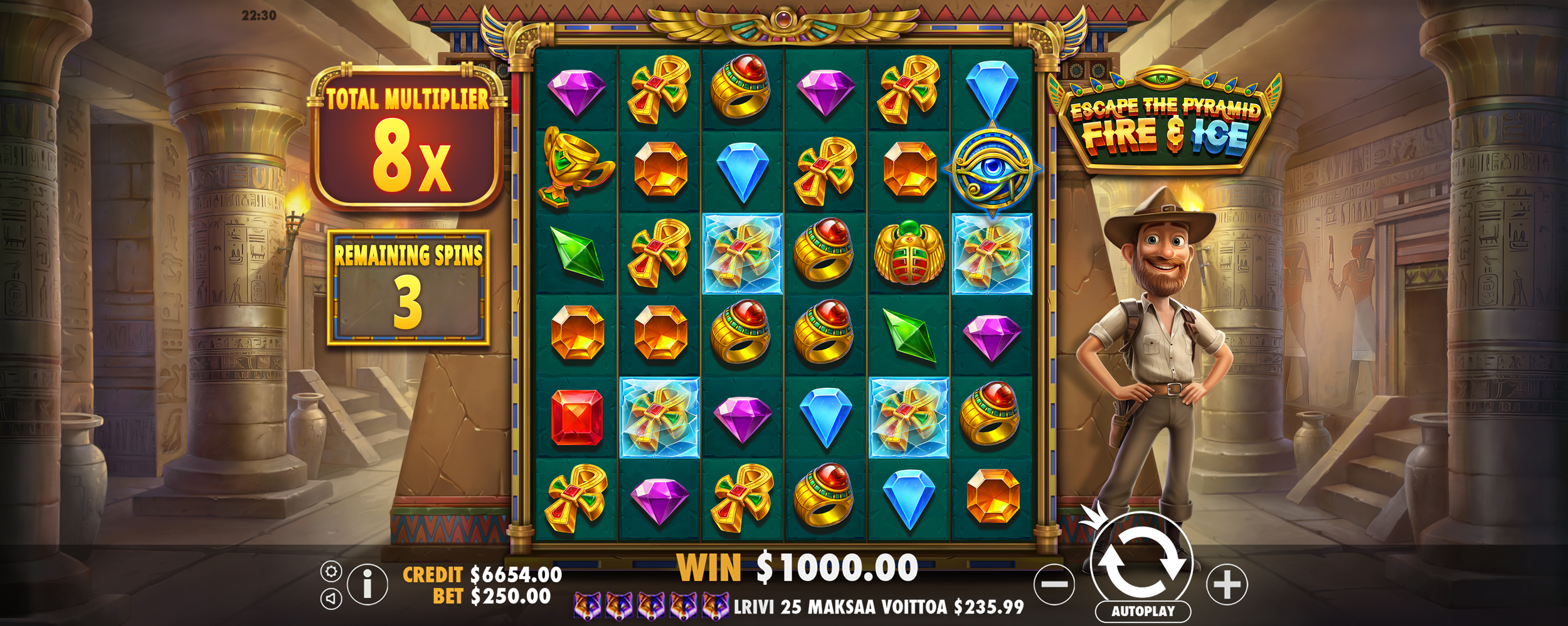 Escape the Pyramid - Fire & Ice - Big win 3