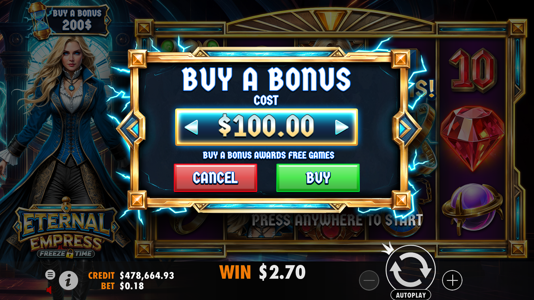 Eternal Empress Freeze Time - Buy bonus