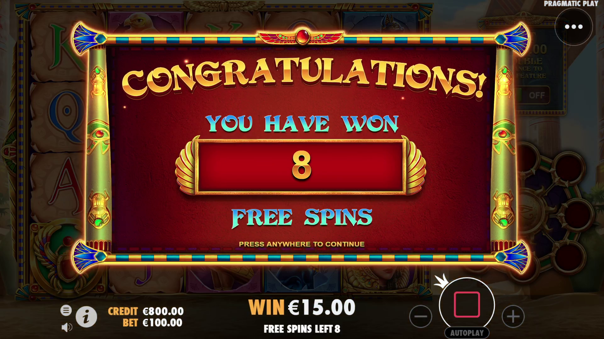 Eye of Cleopatra - Free spins 5