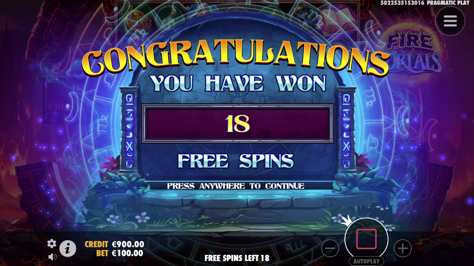 Fire Portals - Free spins