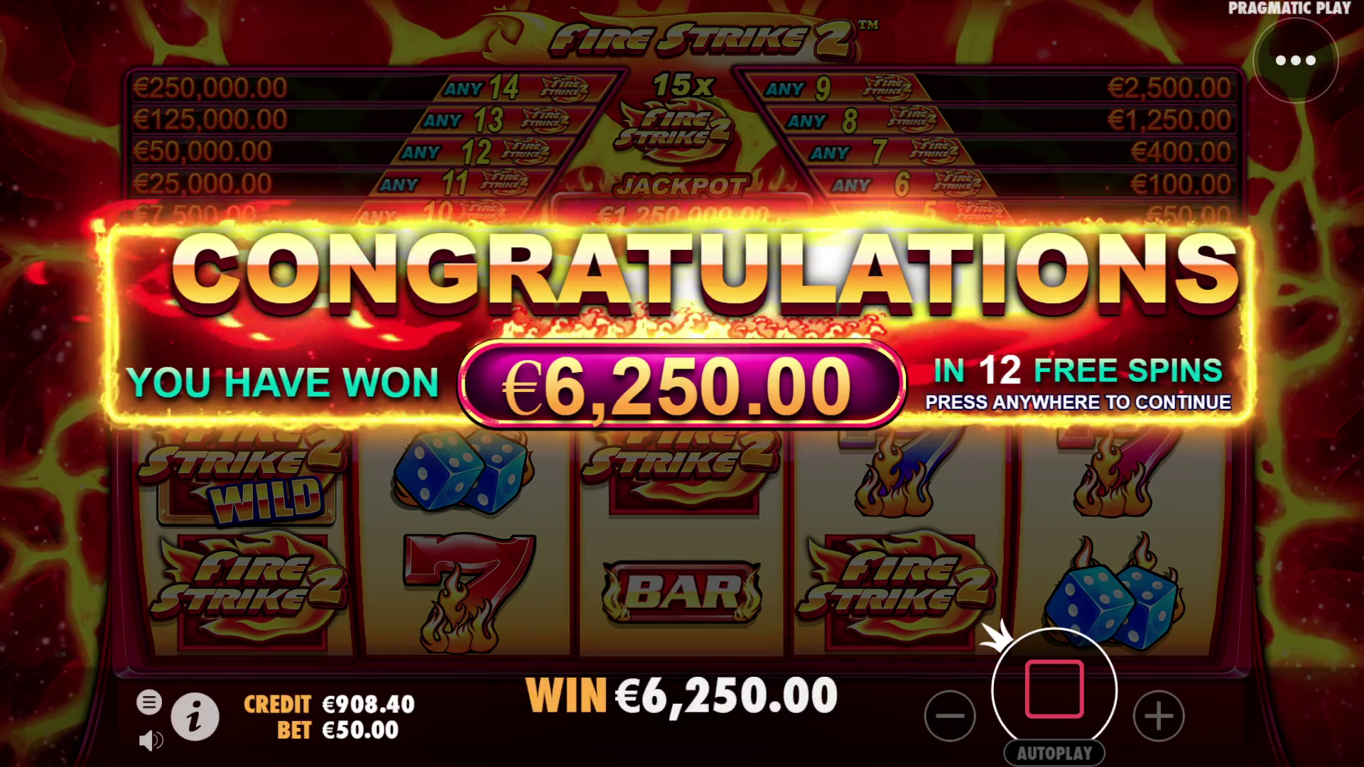 Fire Strike 2 - Free spins 1