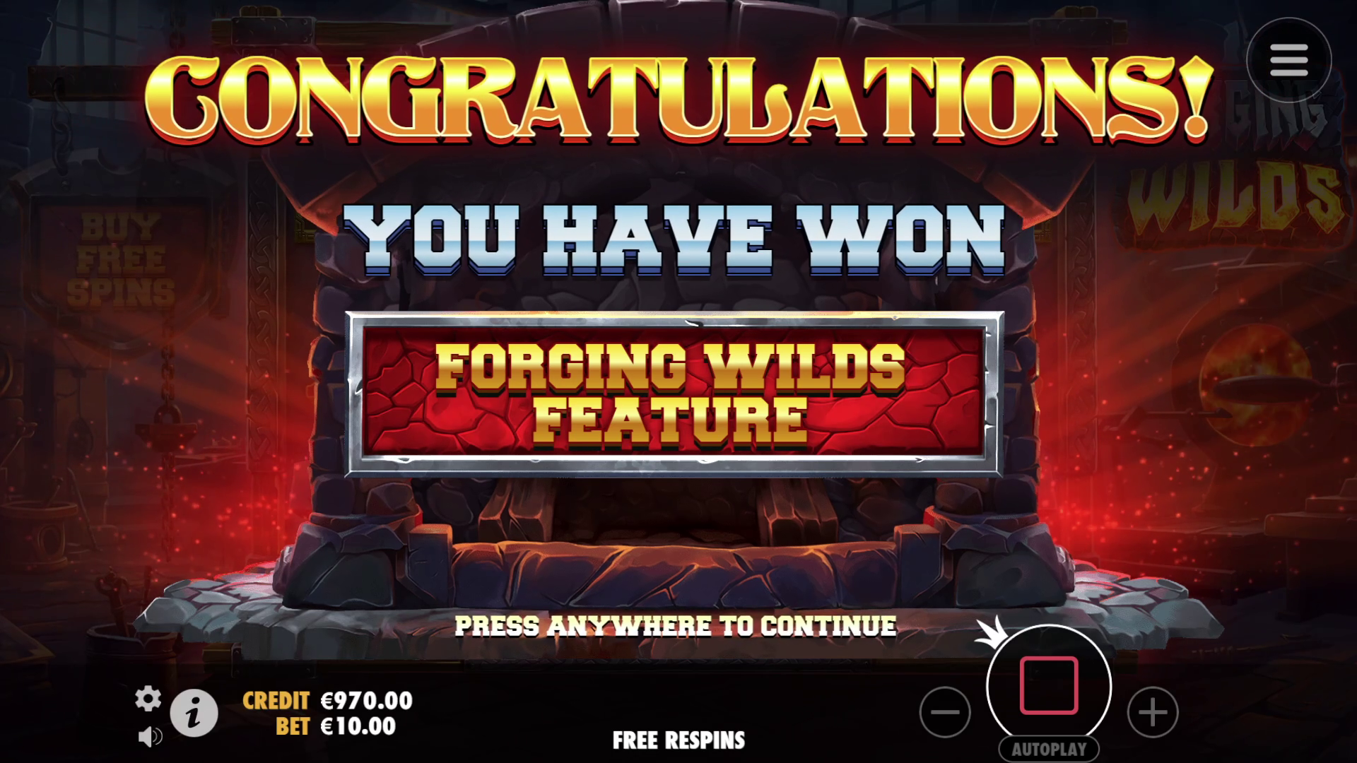 Forging Wilds - Free spins