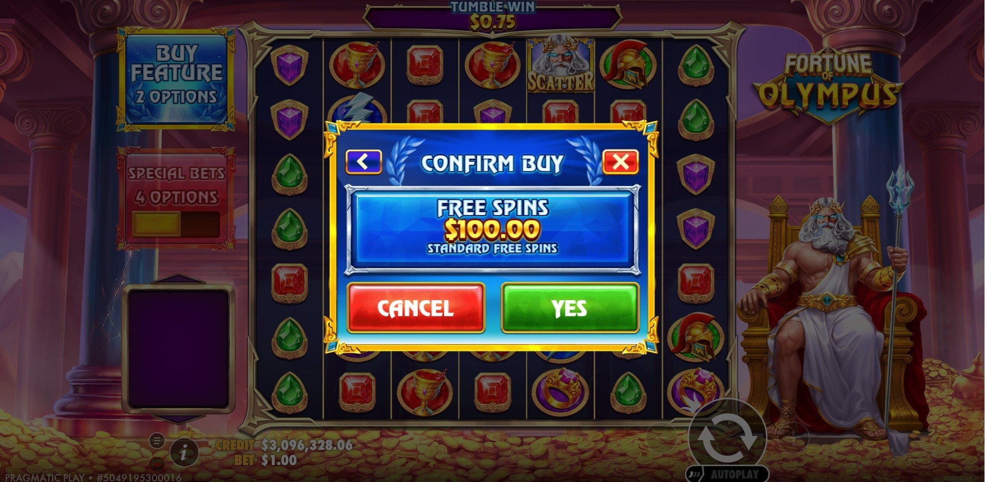 Fortune of Olympus - Free spins 3