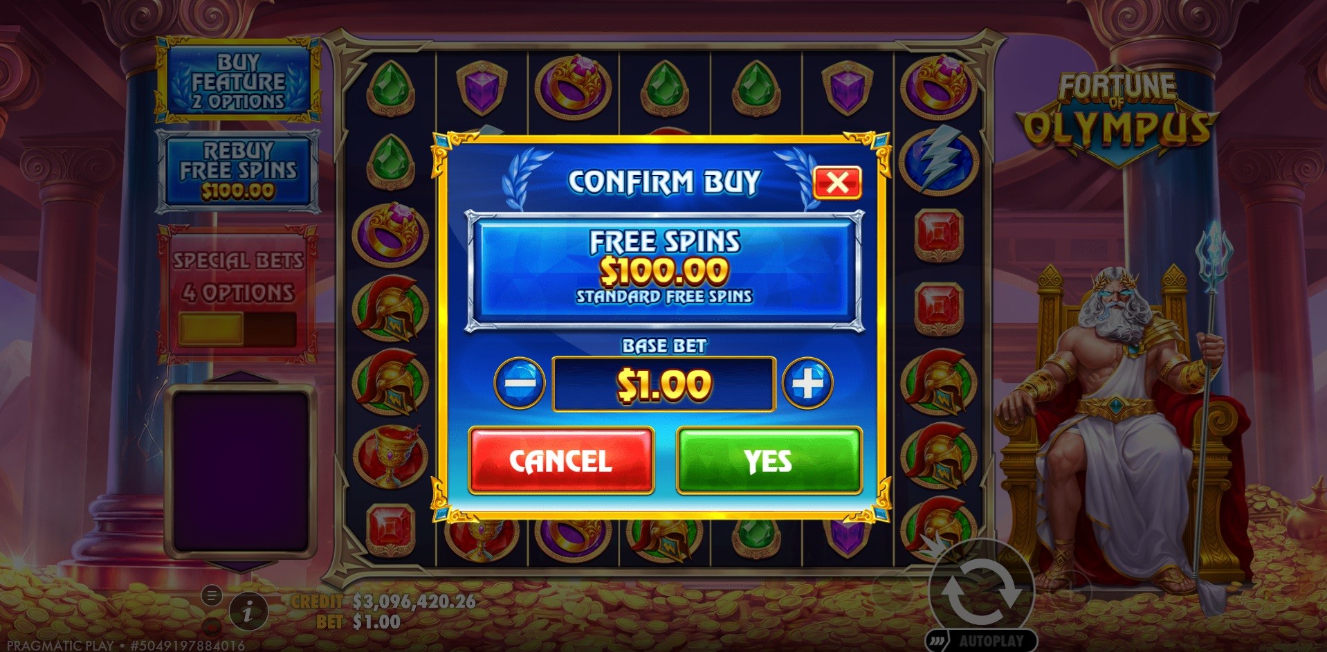 Fortune of Olympus - Free spins 4