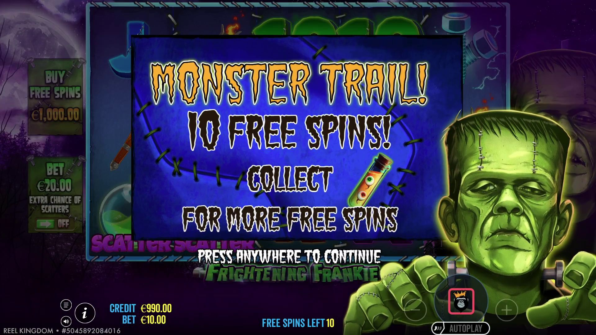 Frightening Frankie - Free spins 3