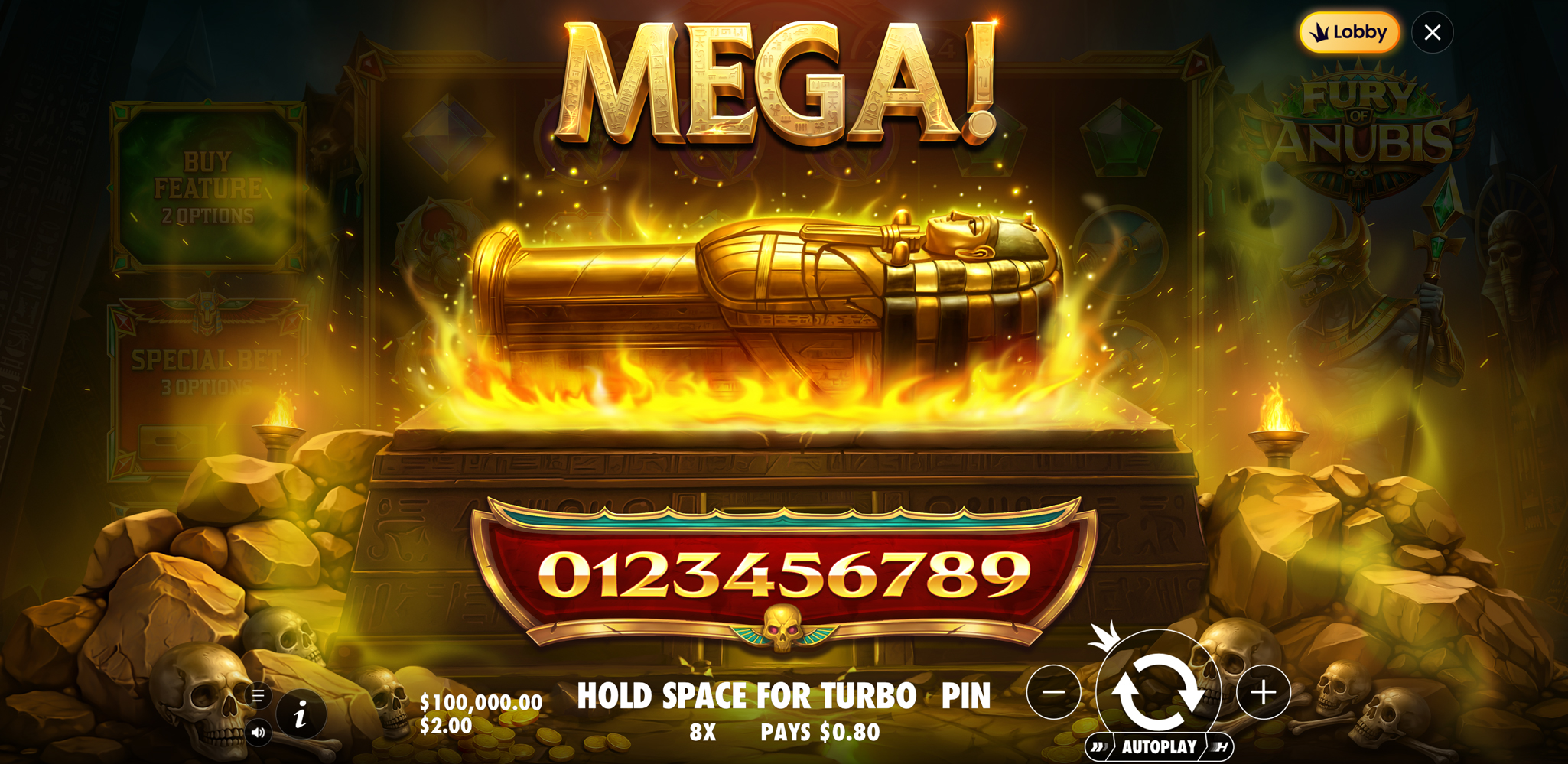 Fury of Anubis - Big win 3