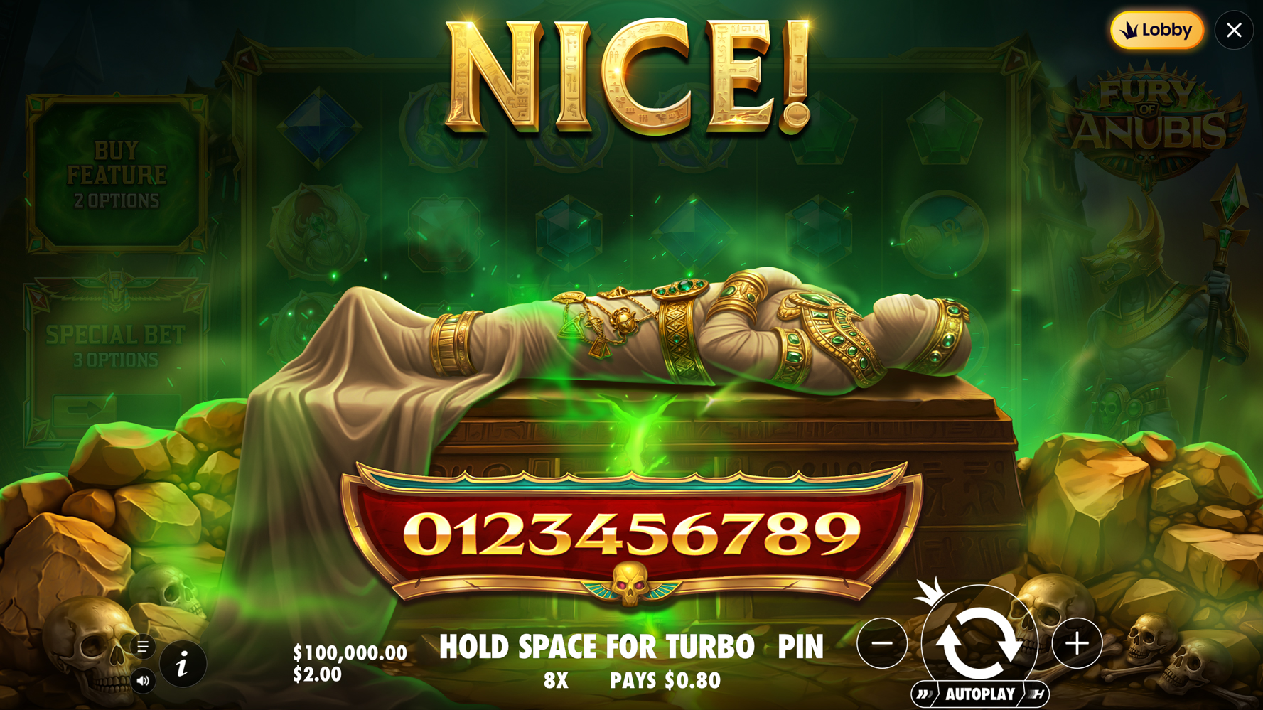 Fury of Anubis - Big win 5