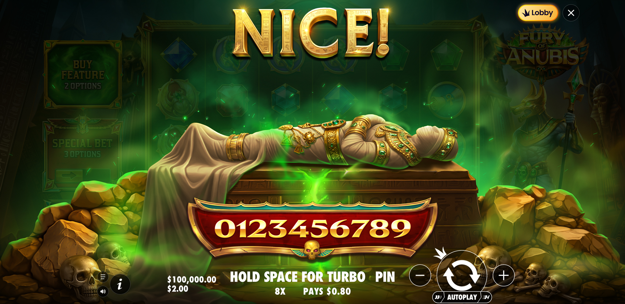 Fury of Anubis - Big win 6