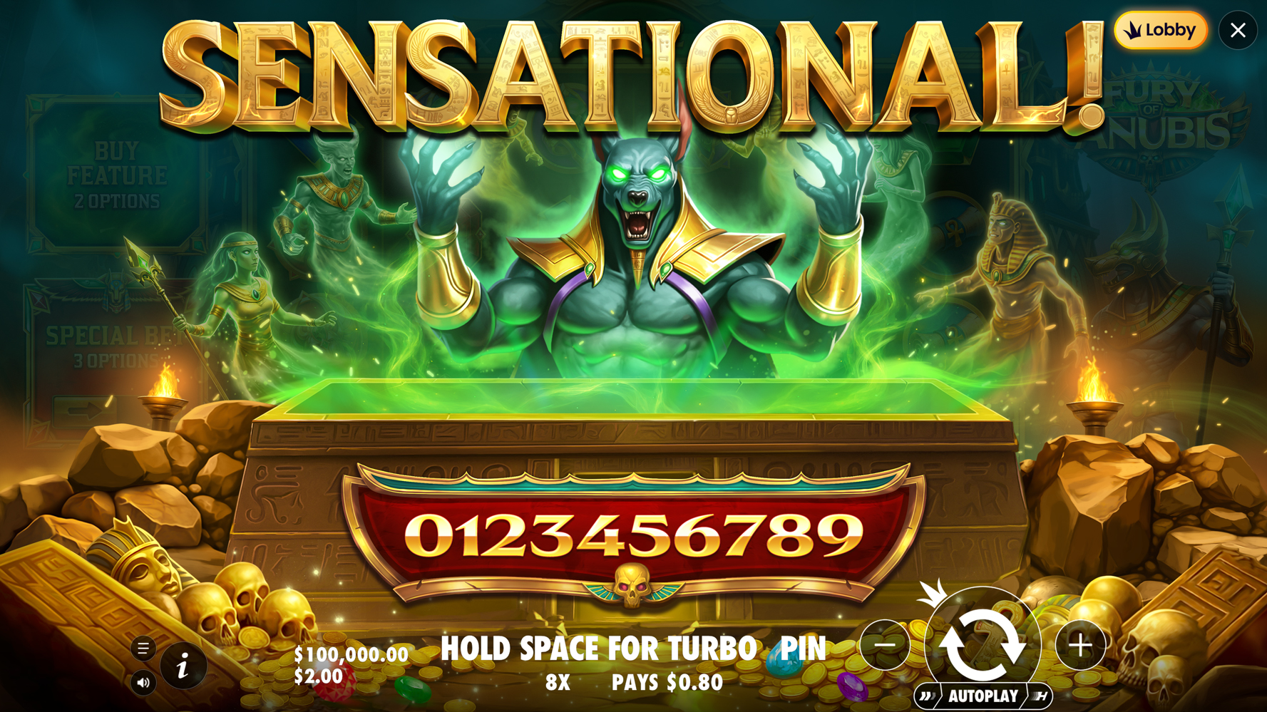 Fury of Anubis - Big win 8