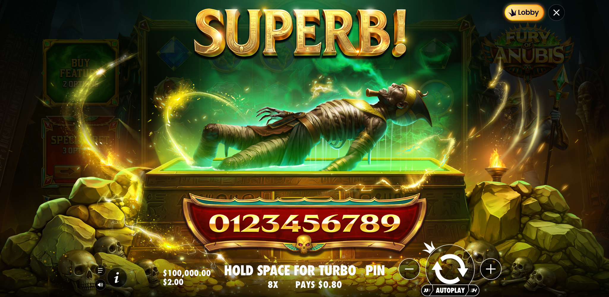 Fury of Anubis - Big win 12