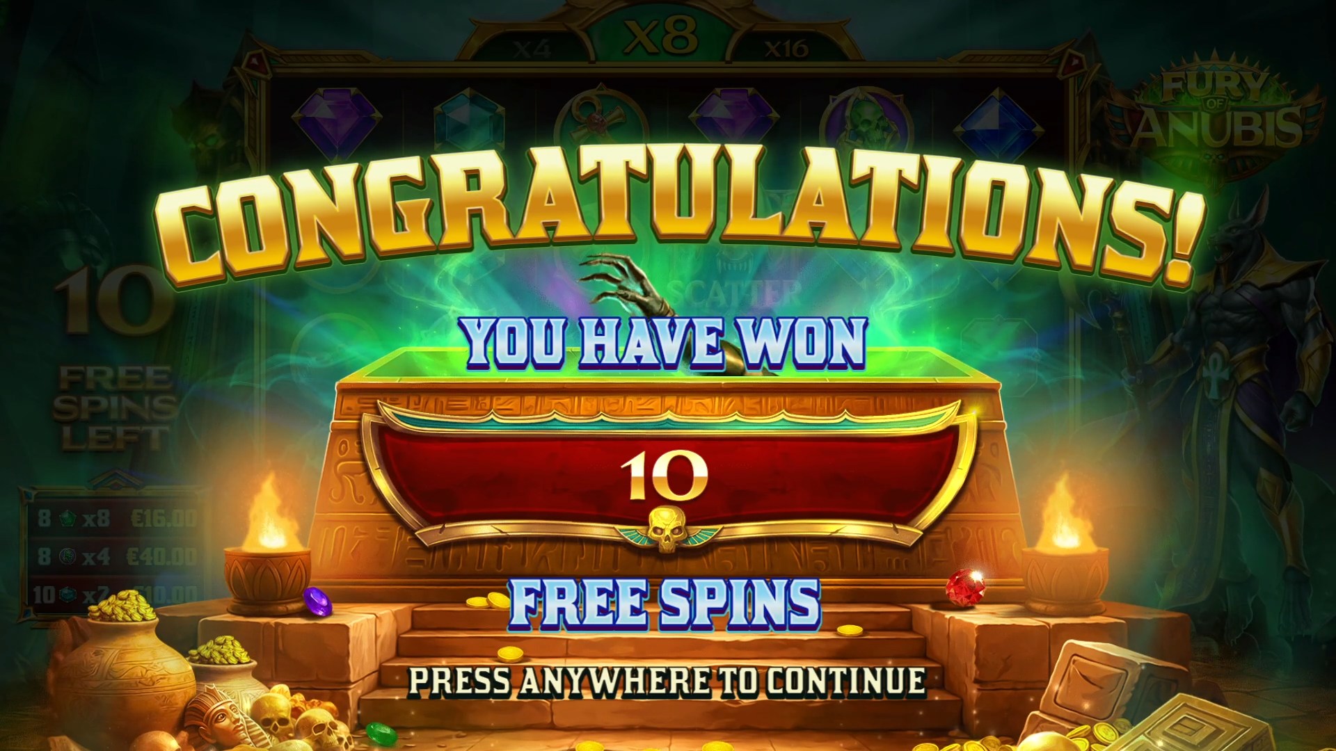 Fury of Anubis - Free spins 2
