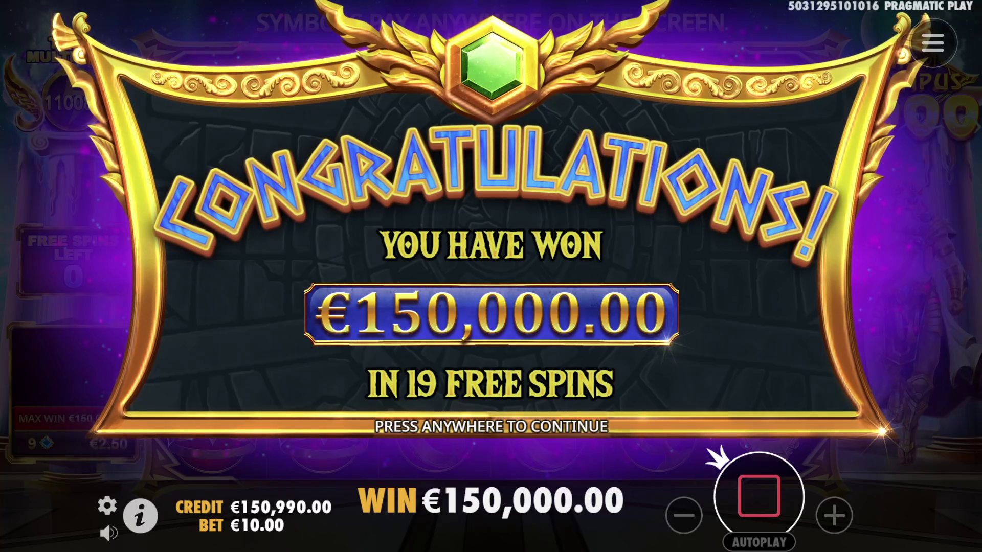 Gates of Olympus 1000 - Free spins 2
