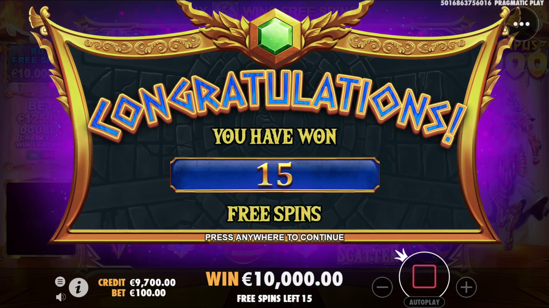 Gates of Olympus 1000 - Free spins 5