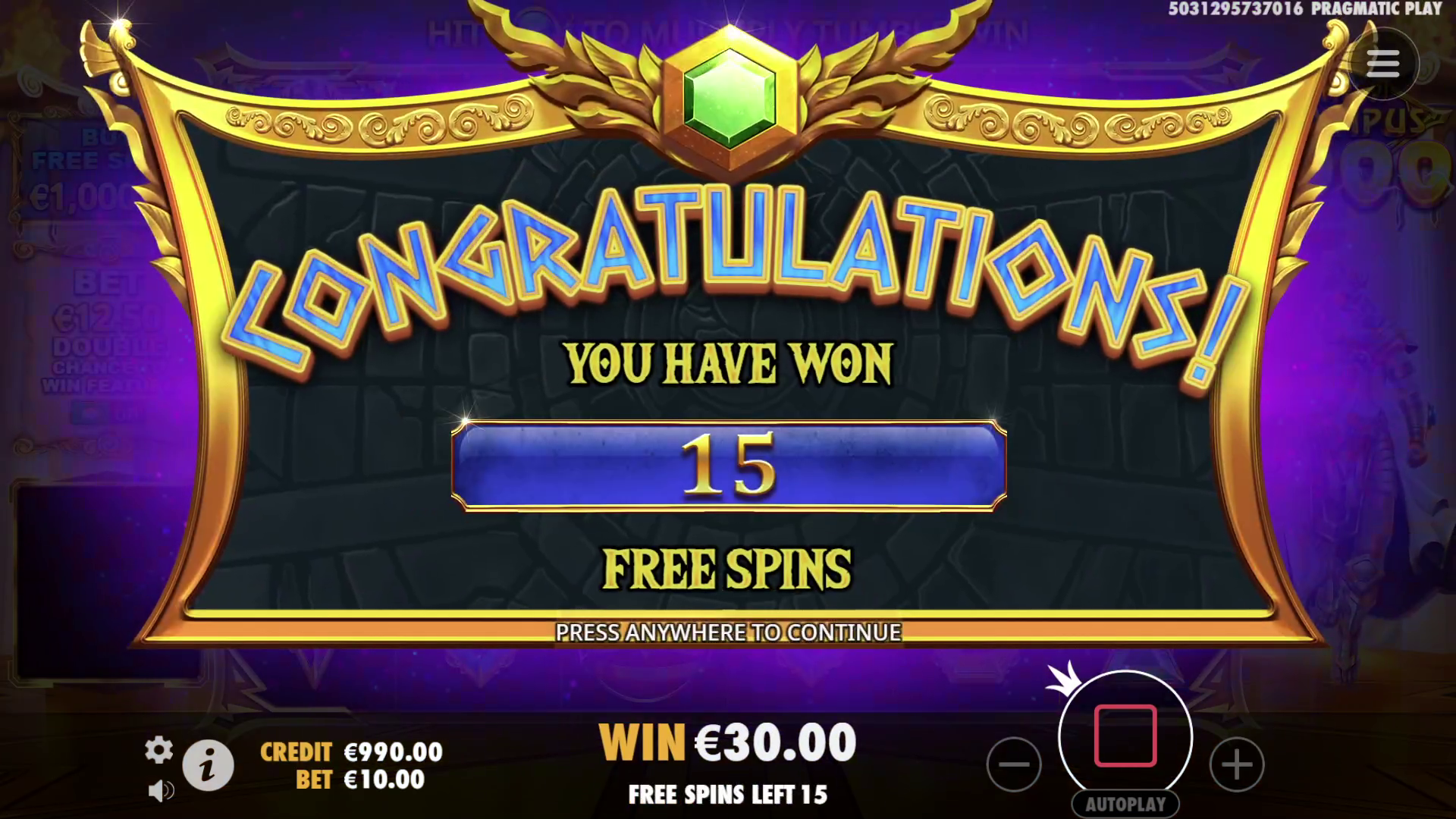 Gates of Olympus 1000 - Free spins 6