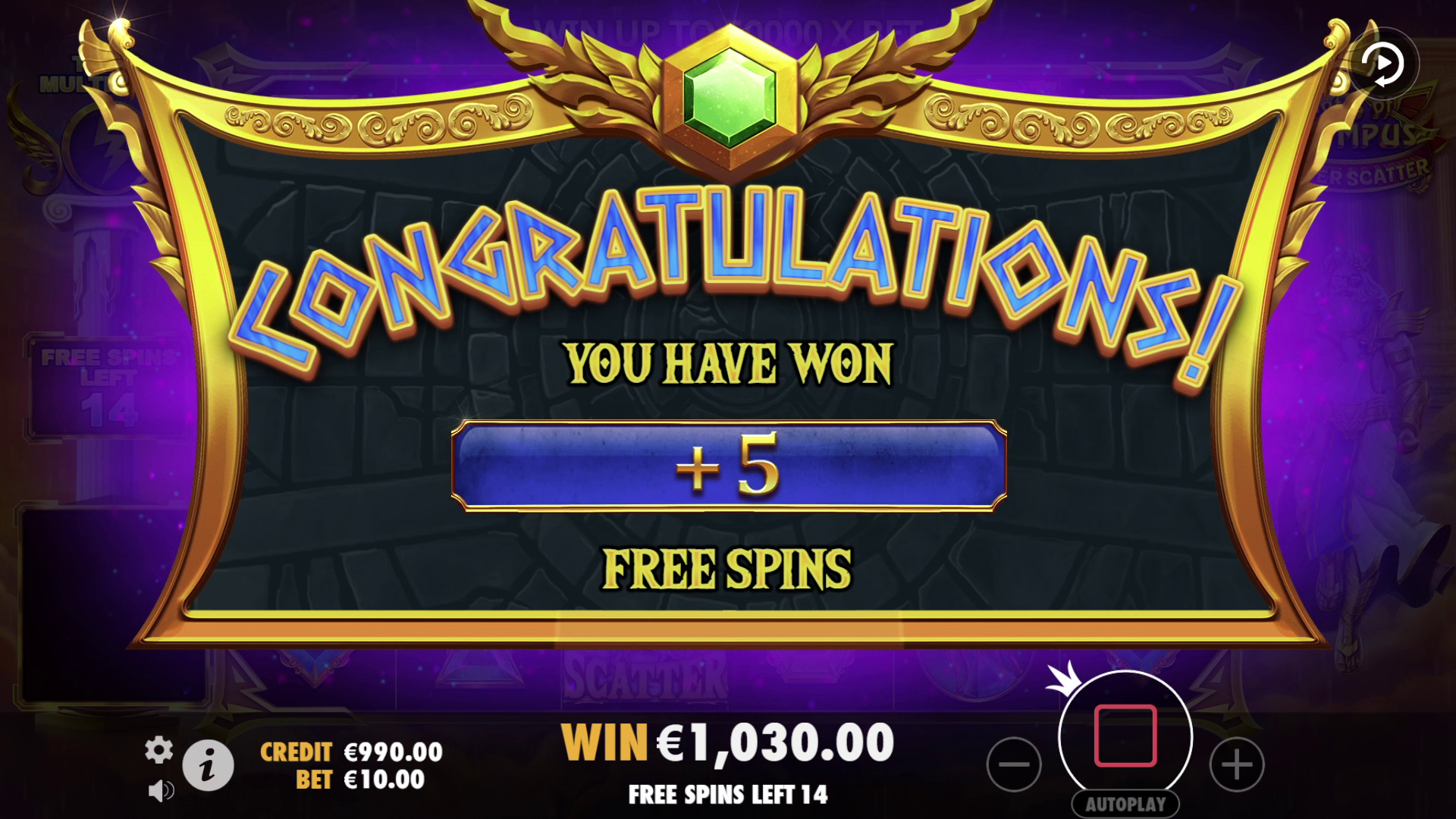 Gates of Olympus Super Scatter - Free spins 2