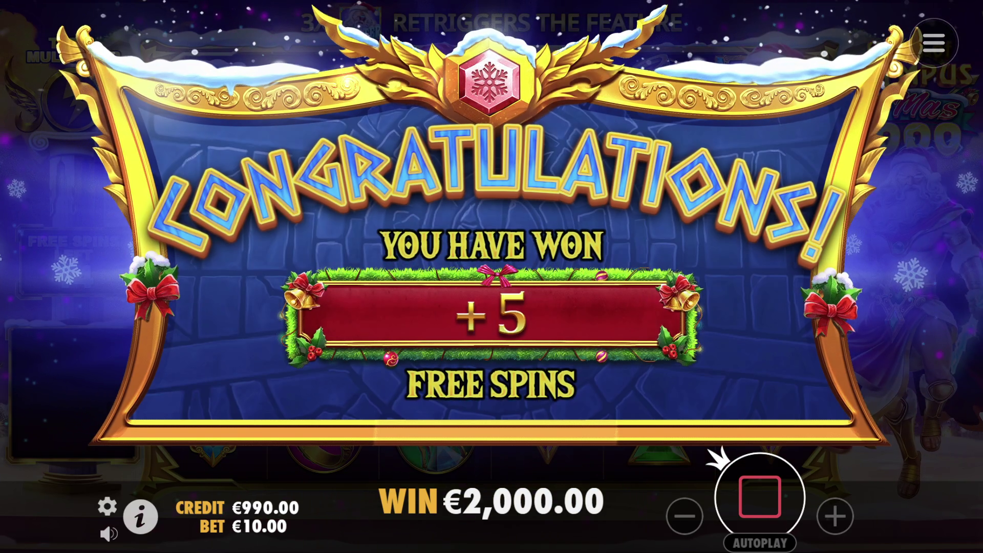 Gates of Olympus Xmas 1000 - Free spins 1