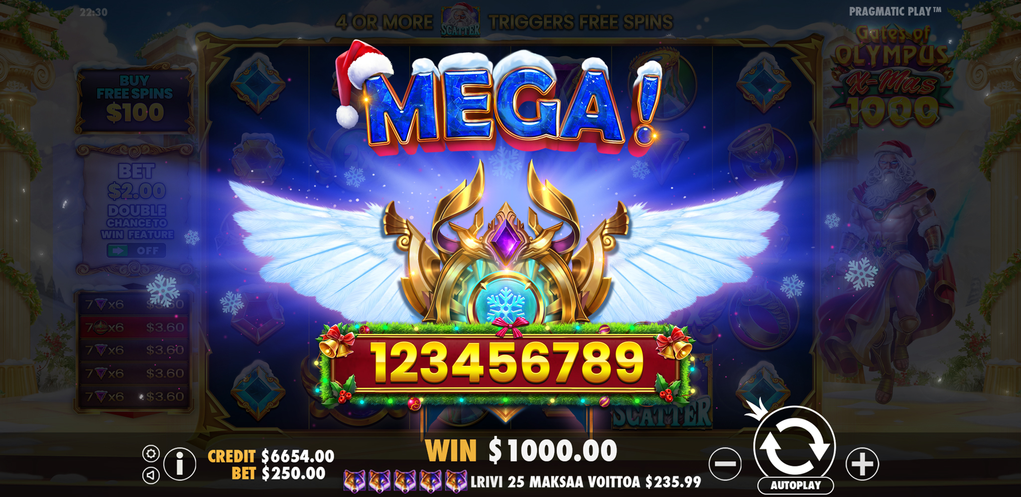 Gates of Olympus Xmas 1000 - Big win 1