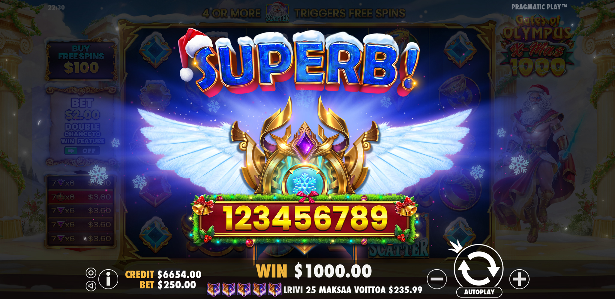 Gates of Olympus Xmas 1000 - Big win 7