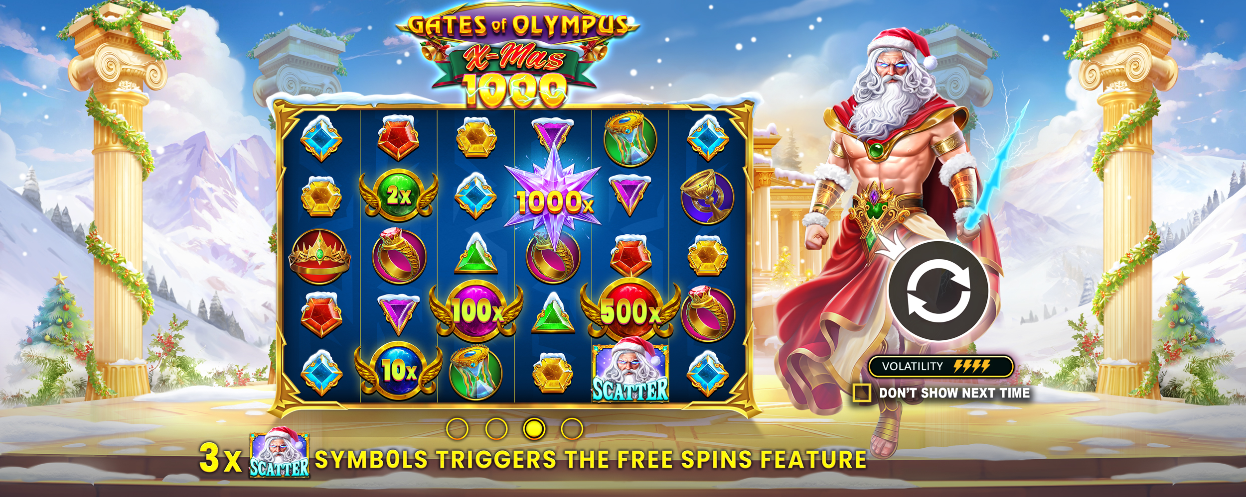 Gates of Olympus Xmas 1000 - Start screen 2