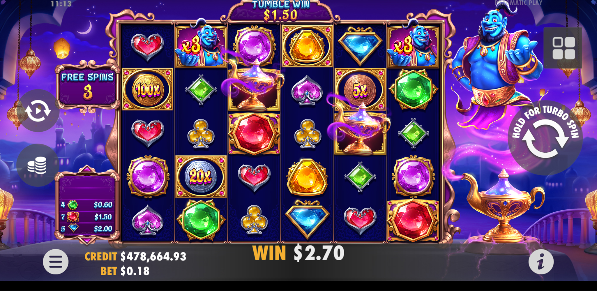 Genie's Gem Bonanza - Free spins 10
