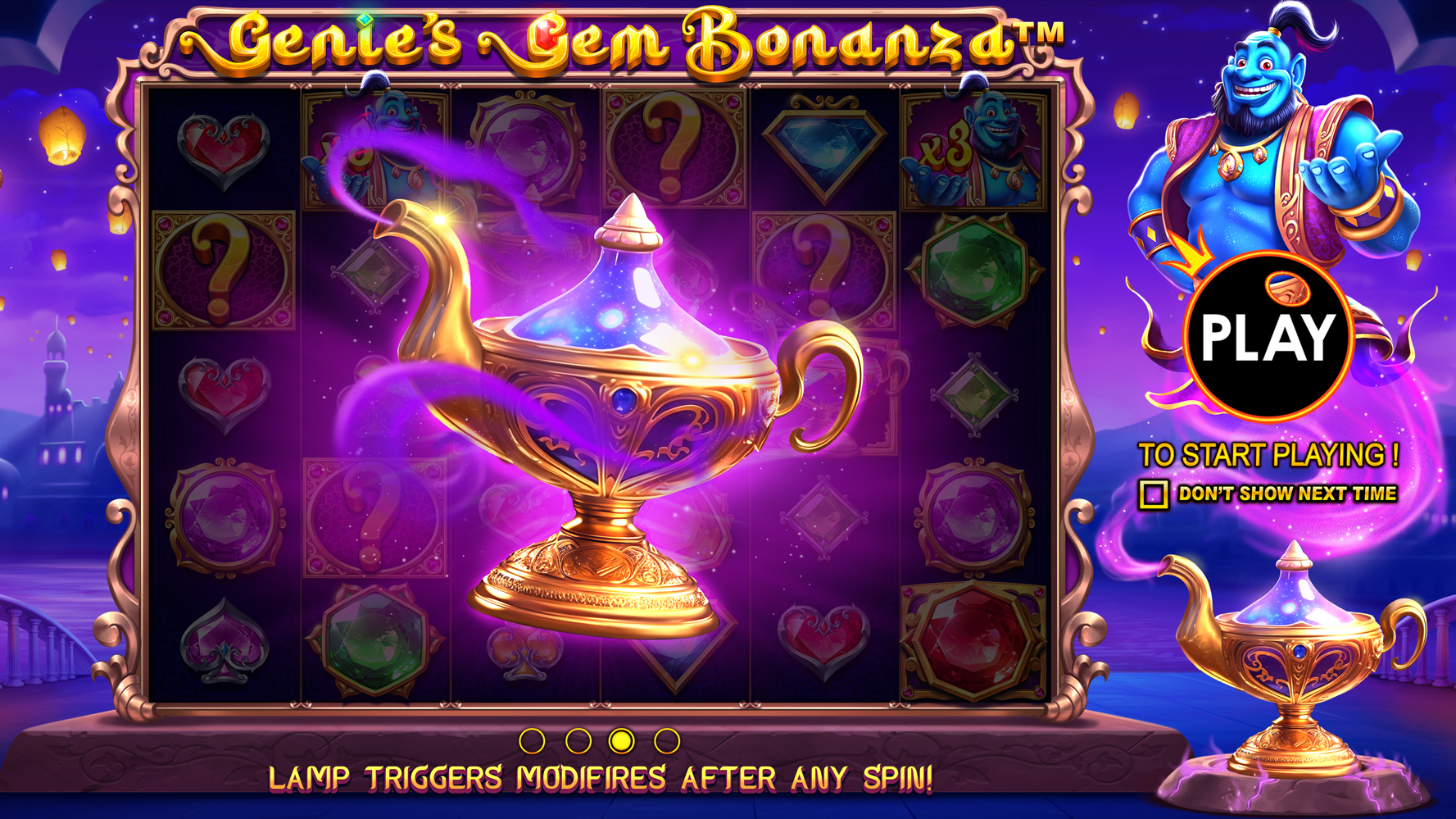 Genie's Gem Bonanza - Start screen 3