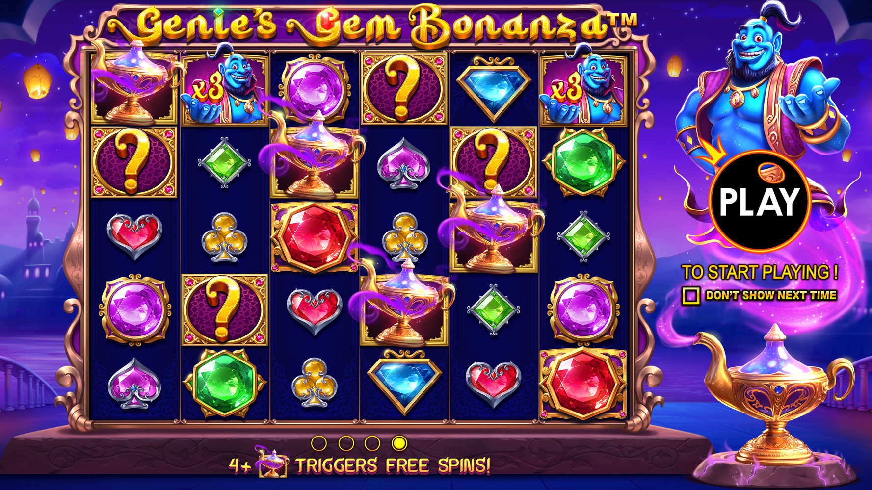 Genie's Gem Bonanza - Start screen 4