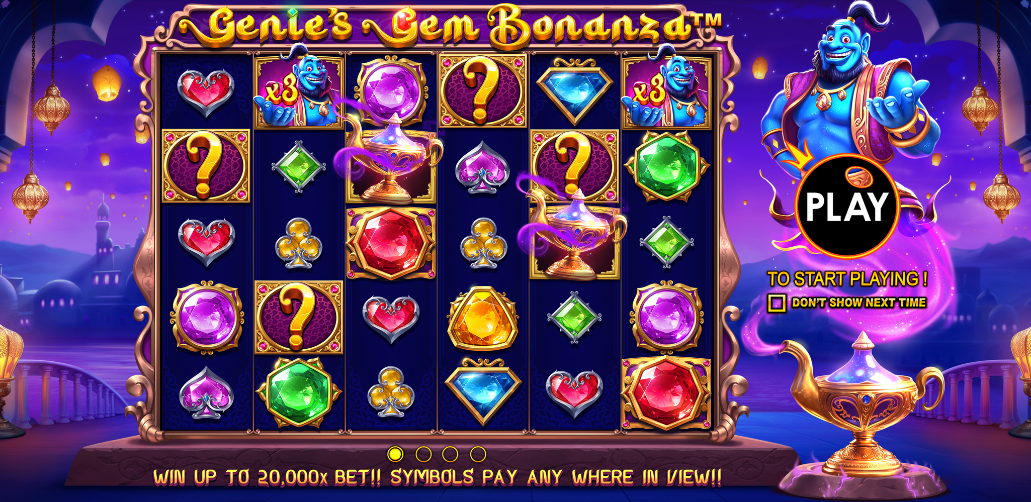 Genie's Gem Bonanza - Start screen 6