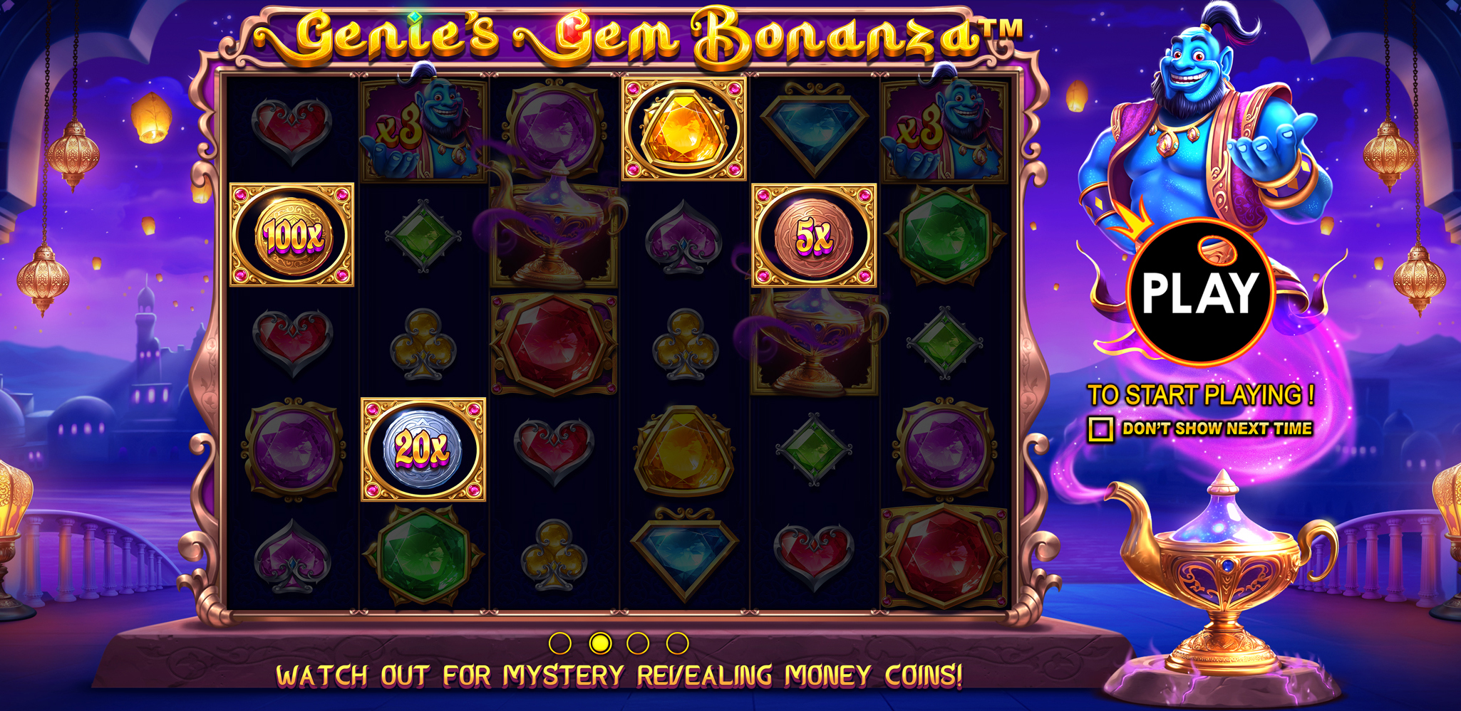 Genie's Gem Bonanza - Start screen 8