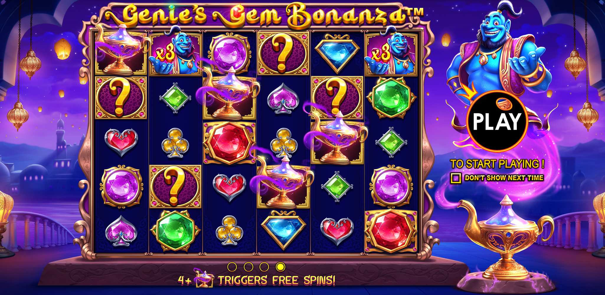 Genie's Gem Bonanza - Start screen 12